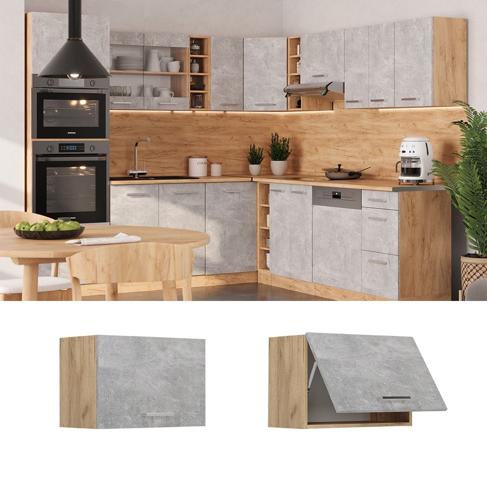 Vicco Hängeschrank R-Line, Beton/Goldkraft Eiche, 60 günstig online kaufen