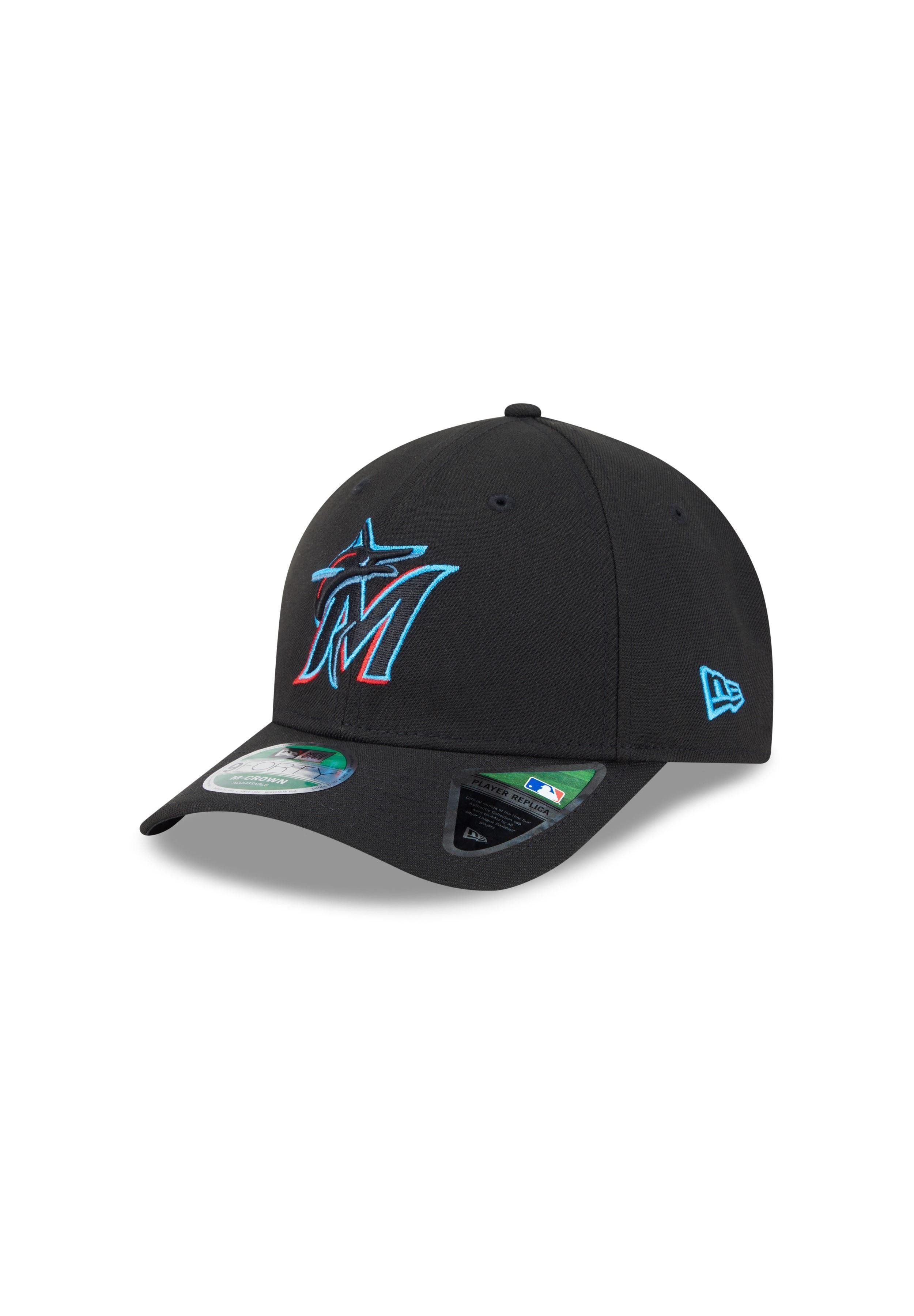 Baseball Cap Miami Marlins New Era MLB Player Replica 9Forty M-Crown Cap Schwarz