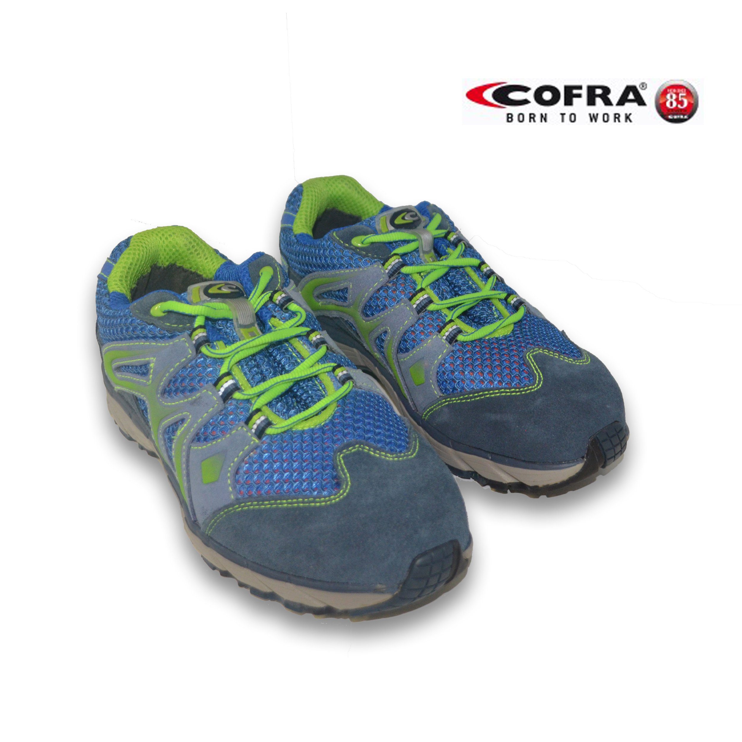 Cofra Sicherheitsschuhe New Dogville Blue S1 P SRC Sicherheitsschuh (1 Paar Sicherheitsschuhe + 2 Paar Arbeitshandschuhe) Kappe: Stahlkappe mit 200 J Zehenschutz