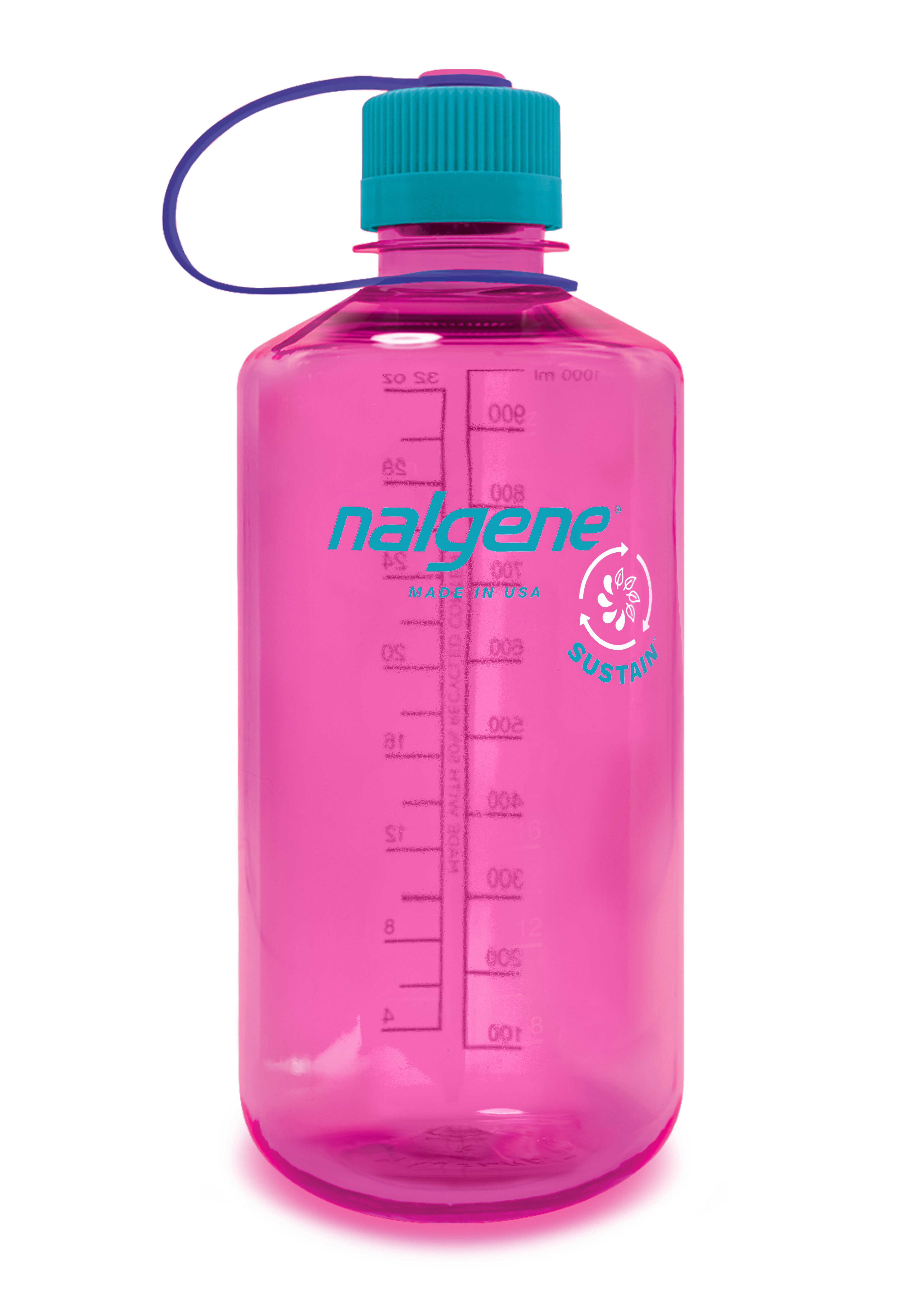 L, - Sustain' Nalgene Trinkflasche 1 Namensgravur Trinkflasche Nalgene electric mit 'EH magenta