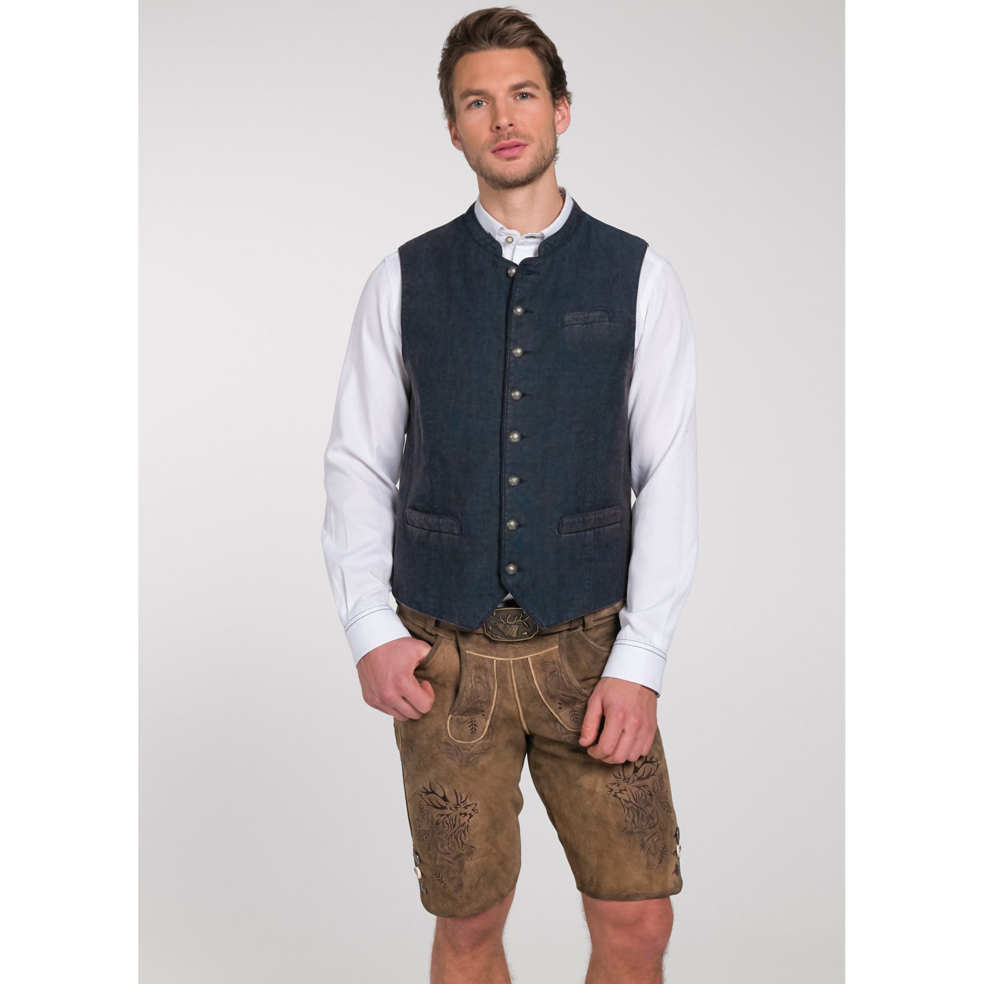 Spieth & Wensky Trachtenweste 350960-Pinto Weste Herren PINTO Trachtenweste Trachten West aus leinen
