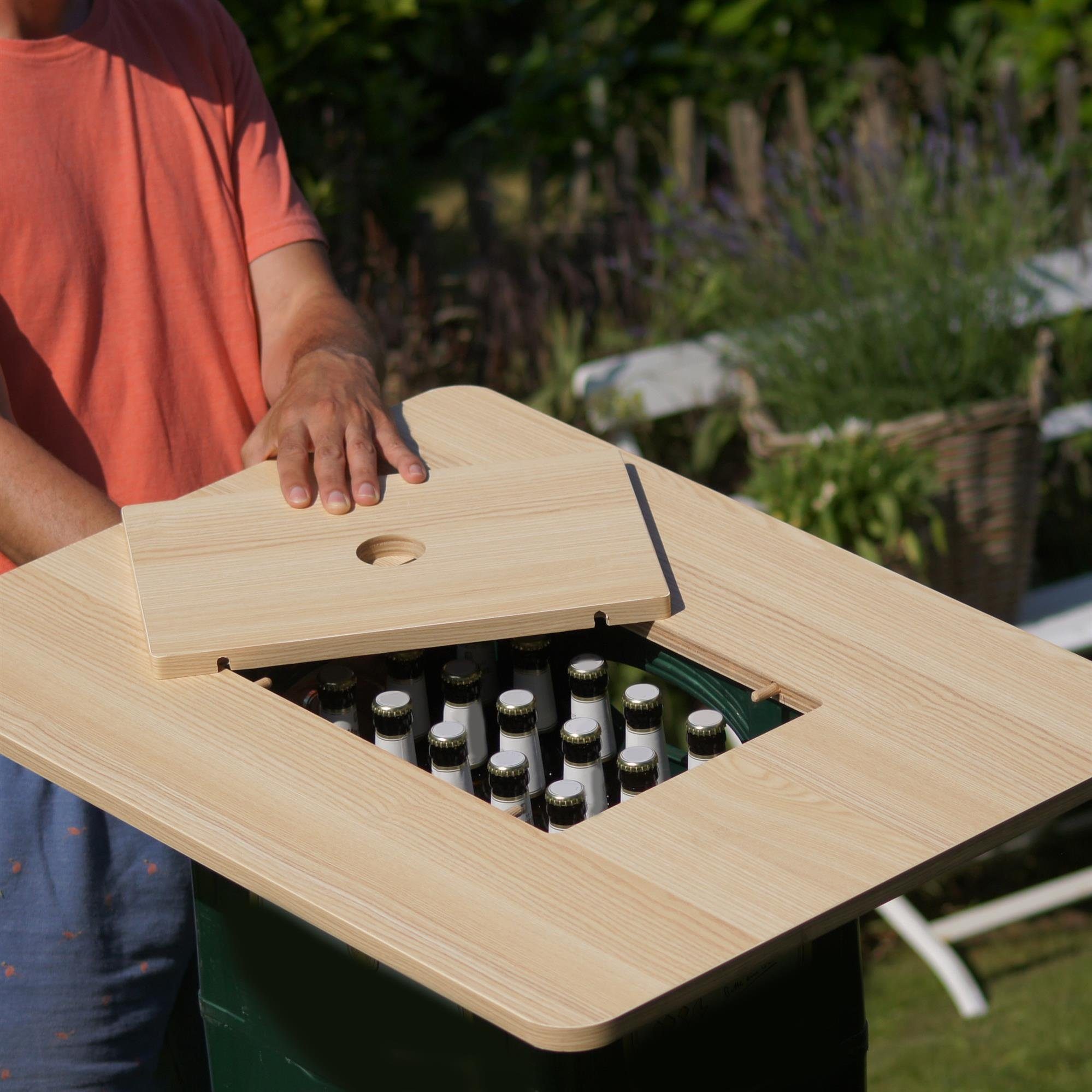 UNUS GARDEN aus für Stehtisch Bierkasten-Tischaufsatz einen (1-St) Holz Stehtisch