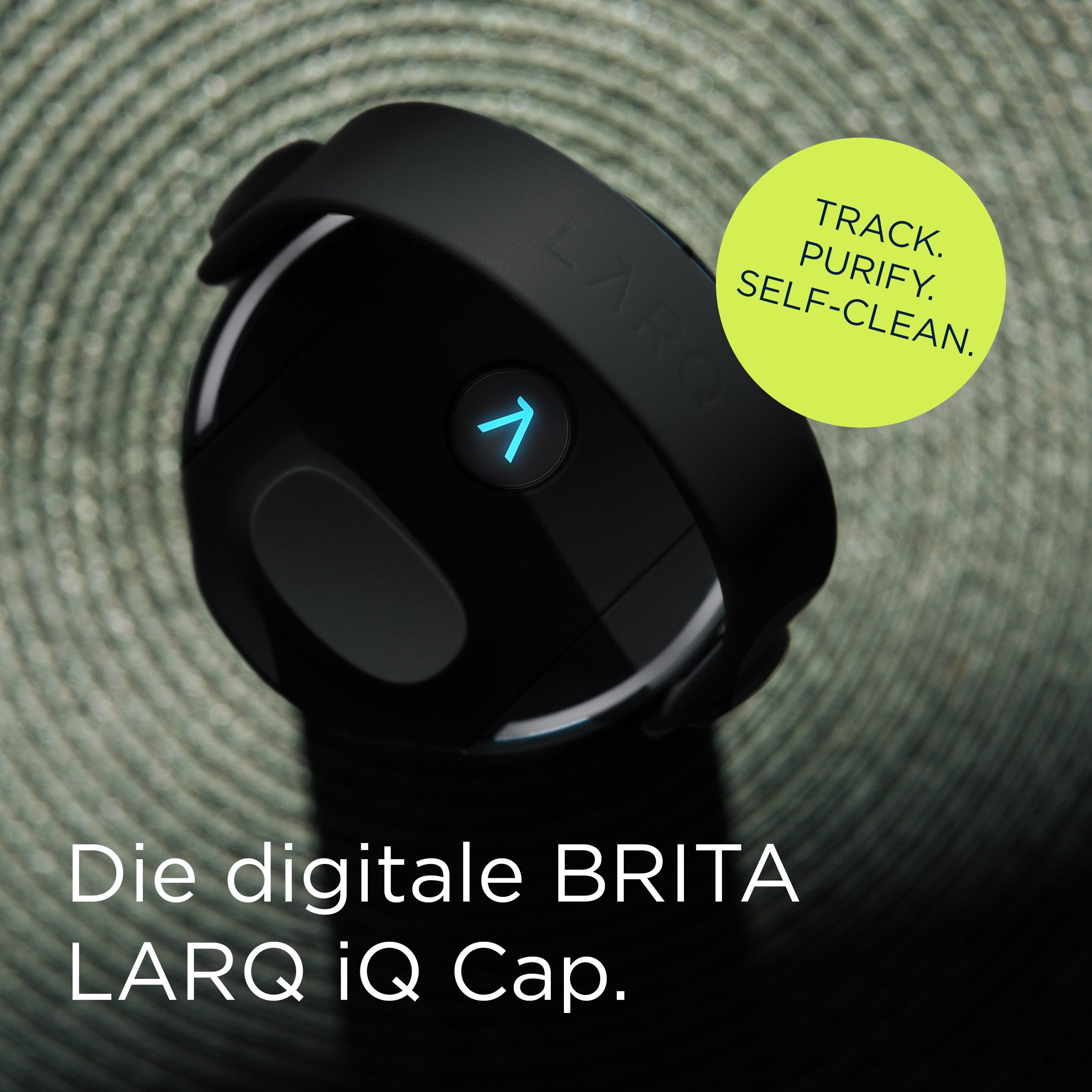 BRITA Flaschenverschluss BRITA LARQ iQ Cap für BRITA LARQ Essential Trinkflaschen, (BRITA LARQ iQ Cap weiß für BRITA LARQ Essential Trinkflaschen), Digitaler Deckel Hydration Tracking in der BRITA-App, UV-C Technologie