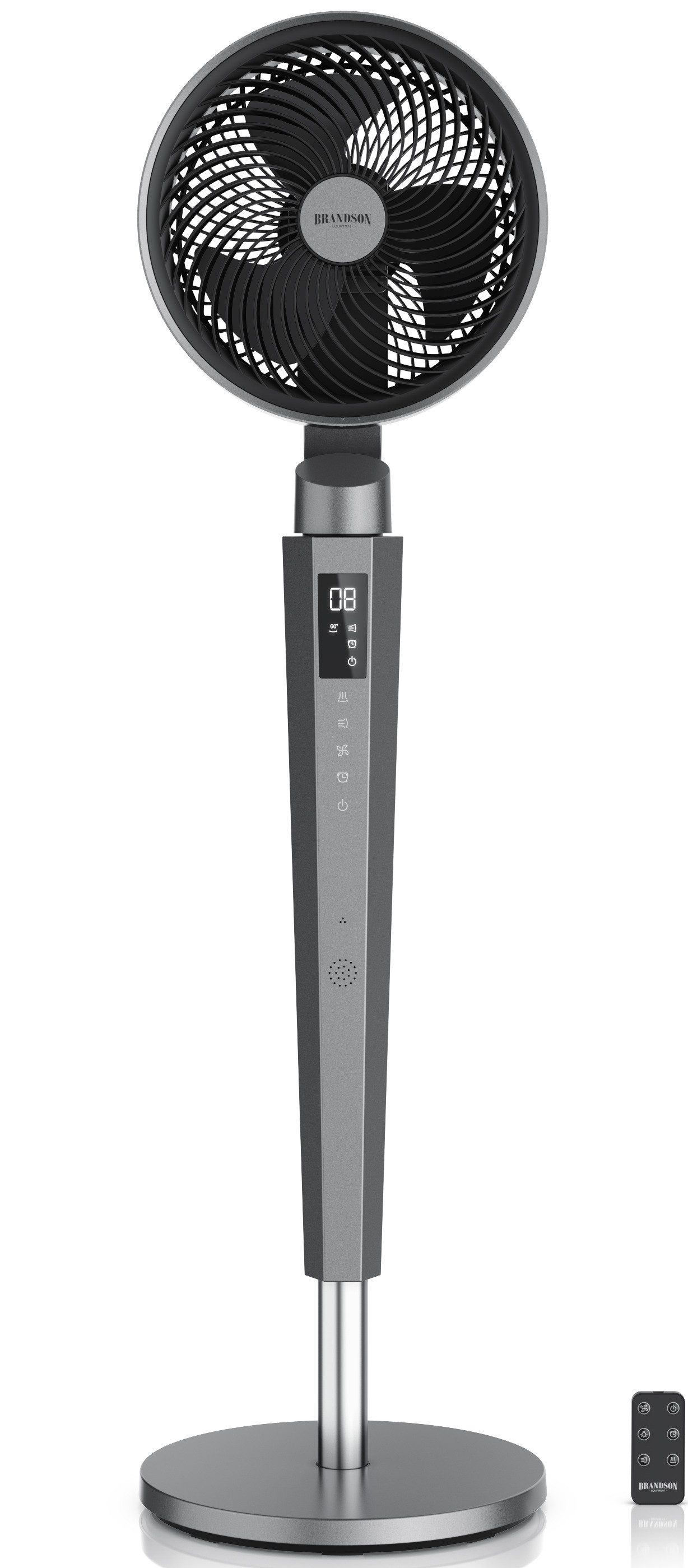 Brandson Standventilator mit 3D Oszillation, ECO DC Motor, Timer, Fernbedienung, leiser Lüfter, Sieger Live & Living Award 2026, 24 Geschwindigkeiten,höhenverstellbar