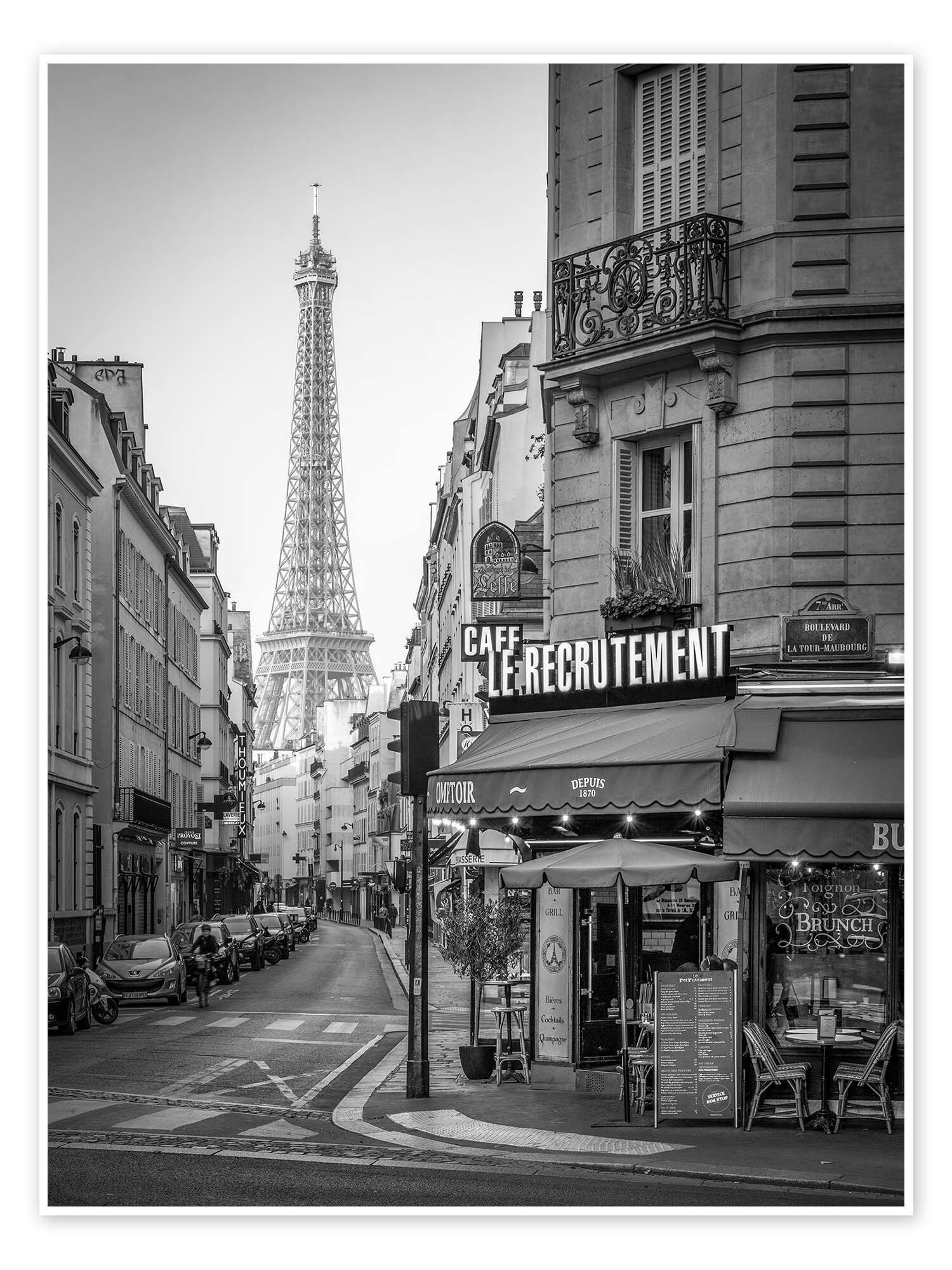 Posterlounge Wandbild Paris monochrom, Jan Christopher Becke, erhältlich als Poster, Leinwandbild, Wandsticker oder Acrylglasbild