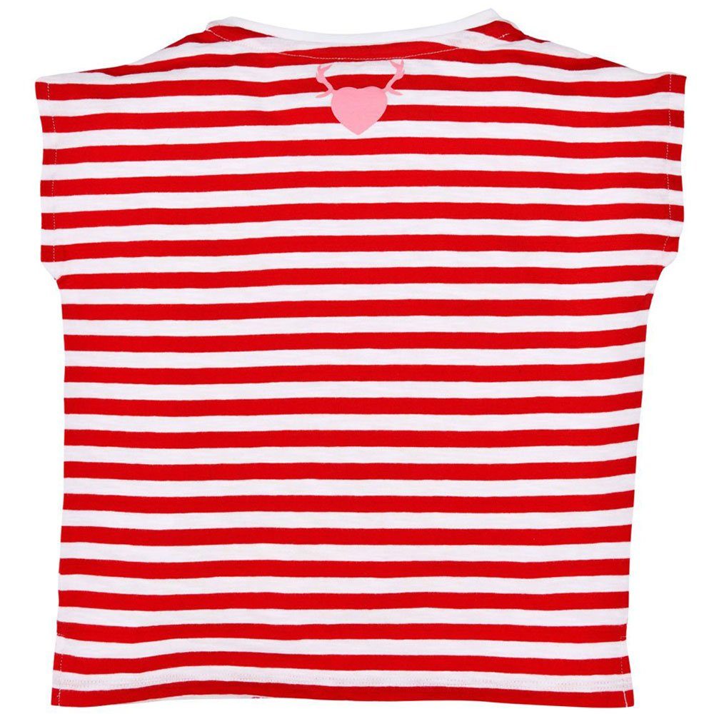 Trachtenbluse Rosa Shirt BONDI 26085, Rot 'Spatzl' Reh-Motiv Mädchen