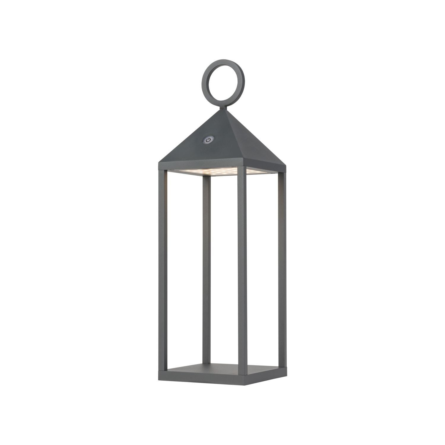Licht-Erlebnisse Gartenleuchte GERALON, LED fest integriert, Warmweiß, LED Akku Aluminium mit Dimmer Touch Funktion IP54 3000 K warmweiß
