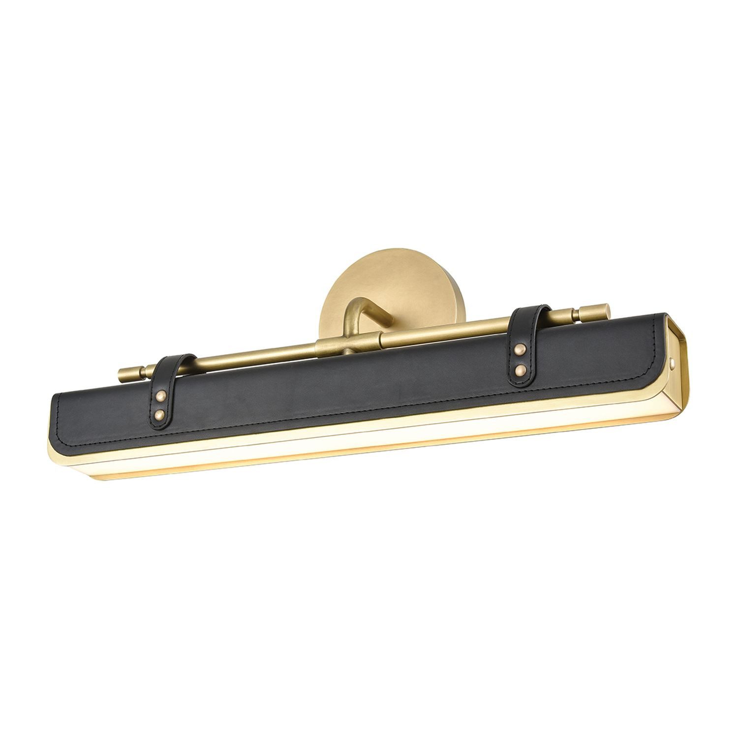 Licht-Erlebnisse Bilderleuchte KAELAN, LED, Warmweiß, LED Schwarz Messing Antik B: 50.2 cm aus Metall Kunstleder 2620 K