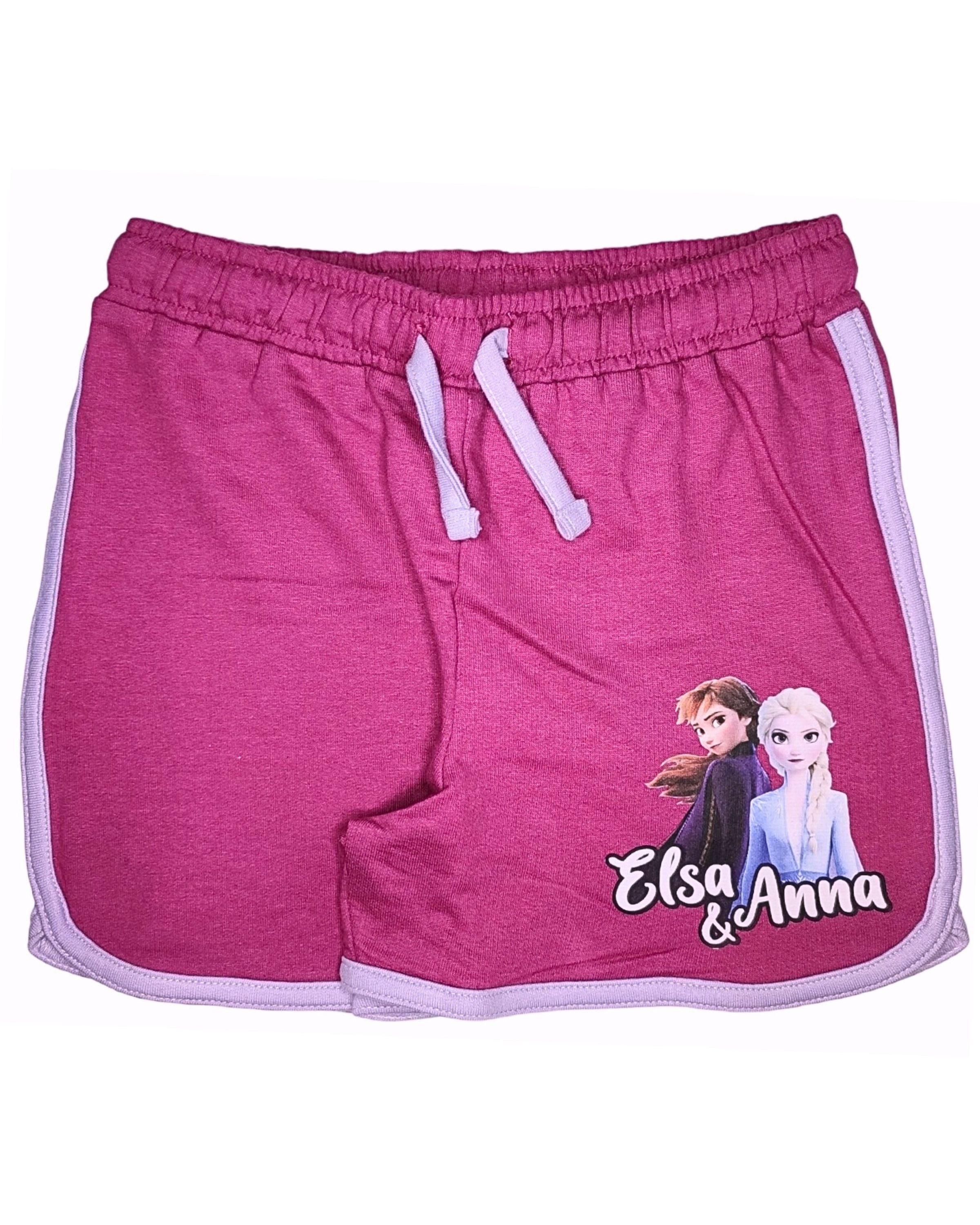 Disney Frozen Shorts Elsa & Anna Mädchen kurze Hose aus Baumwolle Gr. 98 - 128 cm Dunkellila