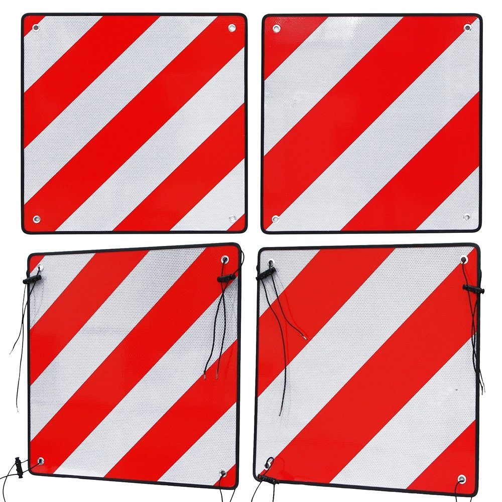 Feel2Home Tafel 2in1 Warntafel Spanien UND Italien Aluminium 500mm rot-weiß Heckträger, (Stück, 1-tlg., Warntafel), 2in1