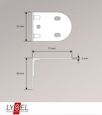 LYSEL® Seilspannsonnensegel Montagewinkel für Montage-SET Pergola, HxB 55x60mm