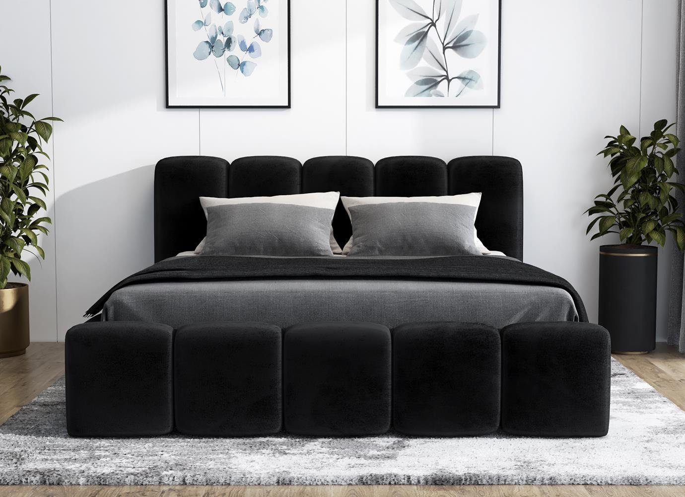 A&J MöbelLand GmbH Polsterbett SONIC-OM mit Bettkasten und Lattenrost (Bett mit Kopfteil. Lattenrost und Bettkasten .Viele Varianten zur Auswahl – wählen Sie Größe und Farbe!, TOP ANGEBOT), Länge: 220 cm Höhe Kopfteil: 100 cm