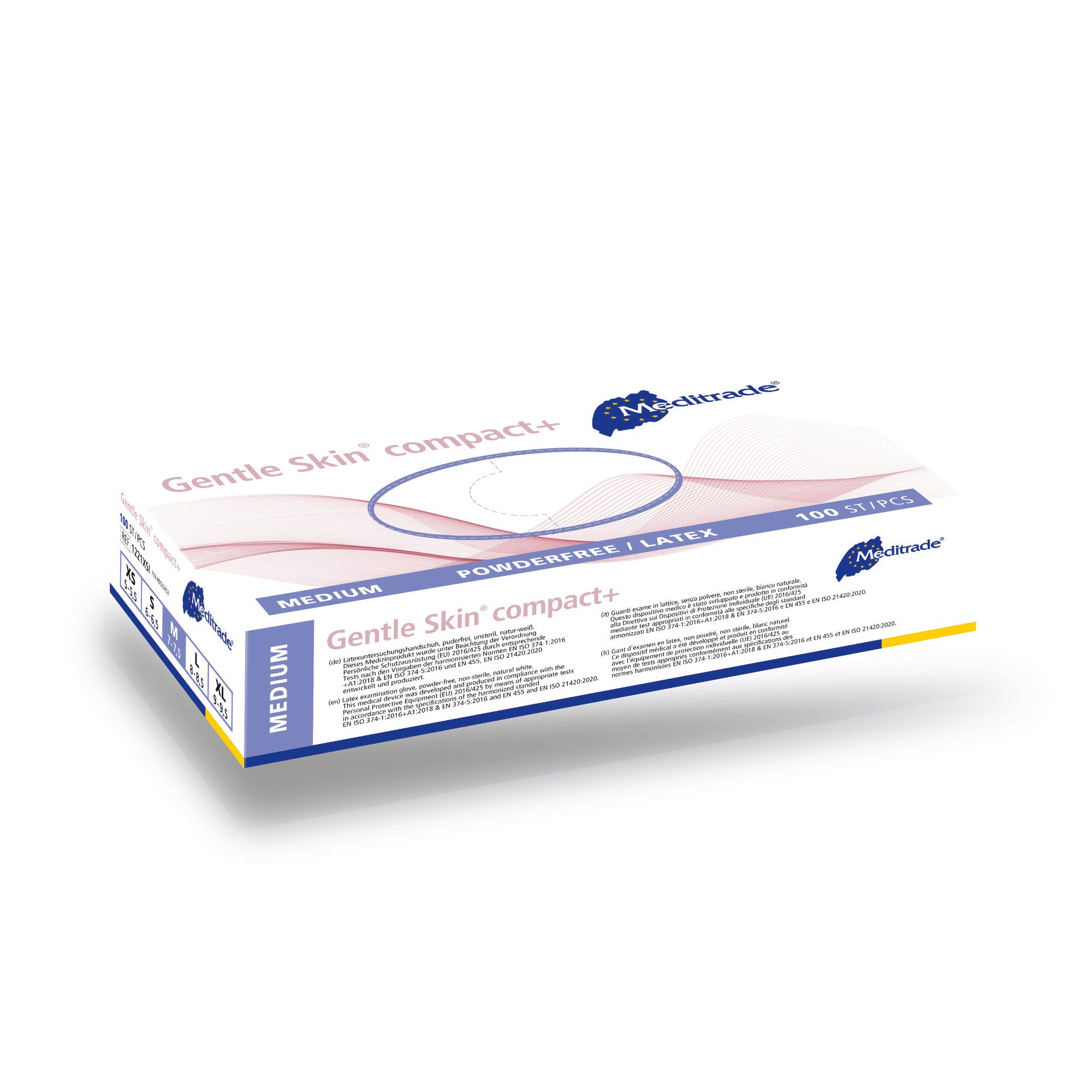 MediTrade Latexhandschuhe Einmalhandschuhe Gentle Skin® compact - 100 Stück (100-St)