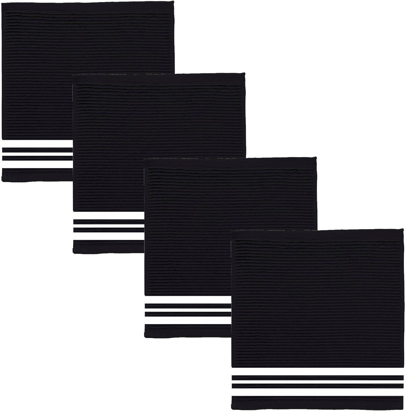 DDDDD Spültuch Provence, aus 30x30 4-tlg), (Set, Baumwolle, cm schwarz reiner