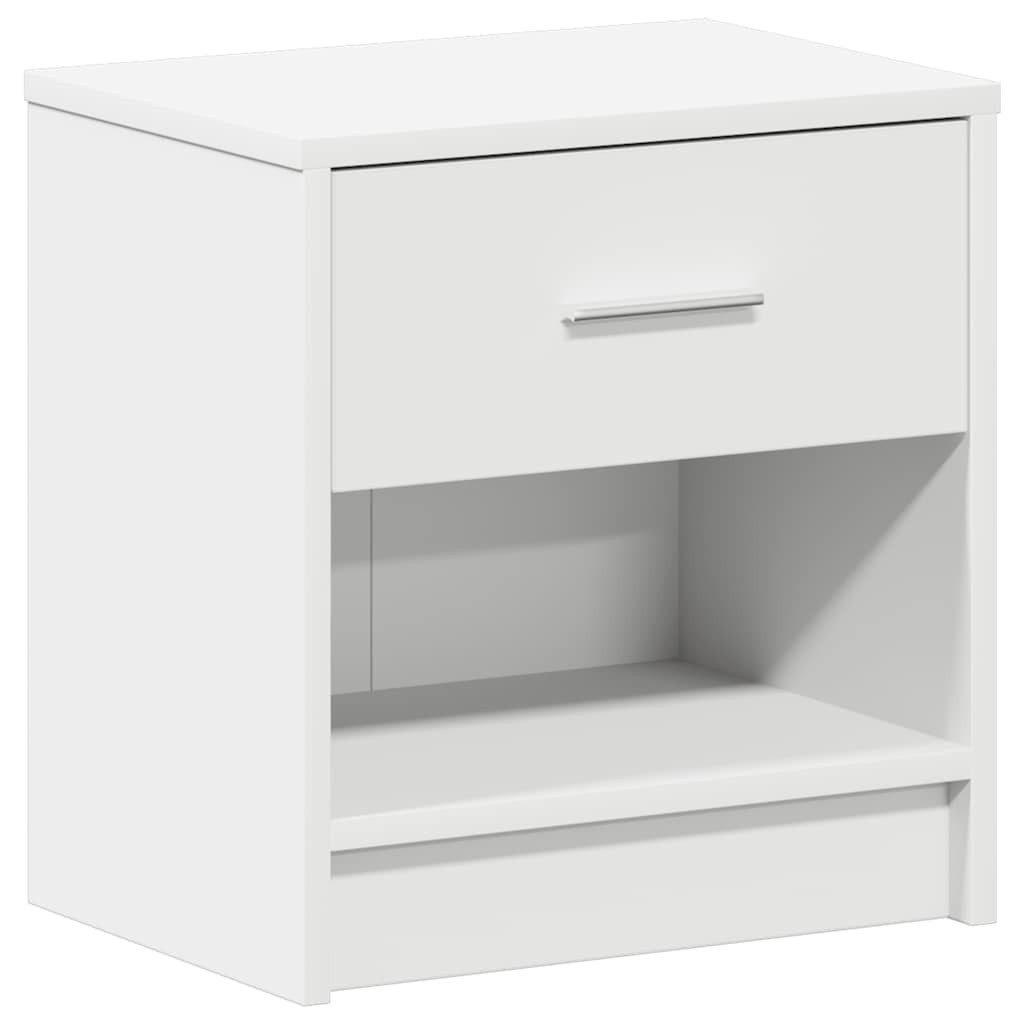 vidaXL Nachttisch Nachttisch mit Schublade Weiß 39x28x41 cm (1-St)