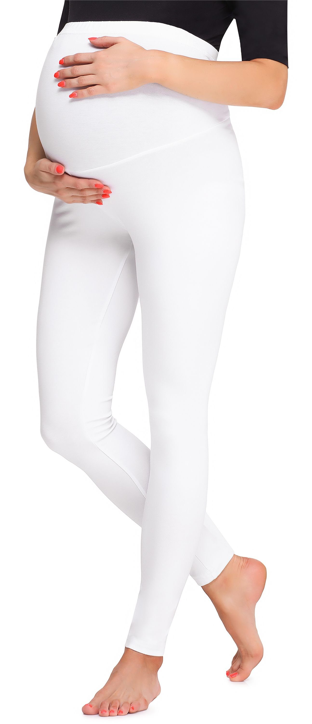 Be Mammy Umstandsleggings Damen Lange Umstandsleggings BE20-257 (1-tlg) elastischer Bund