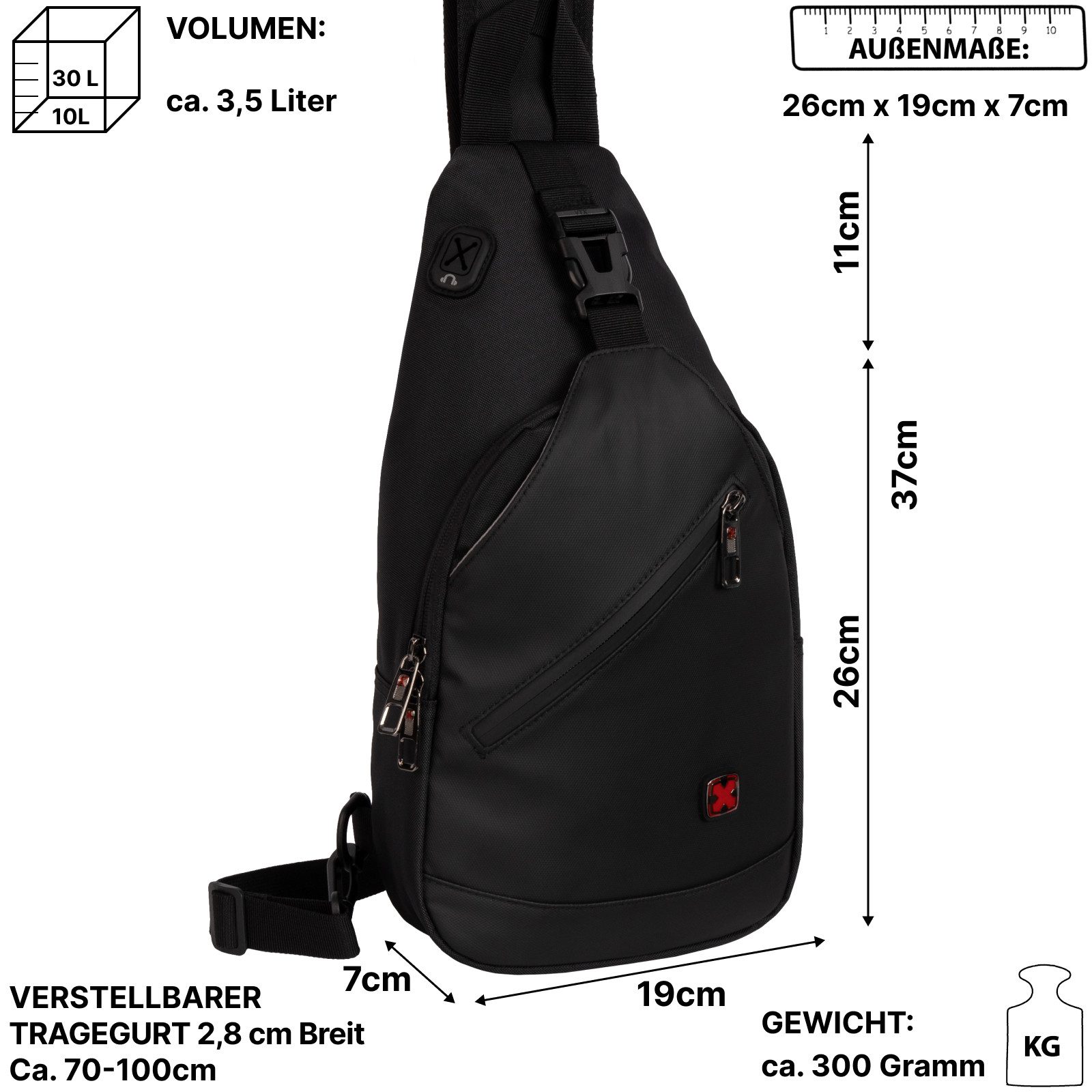 EAAKIE Umhängetasche Brusttasche Umhängetasche Schultertasche Cross Body Sl günstig online kaufen