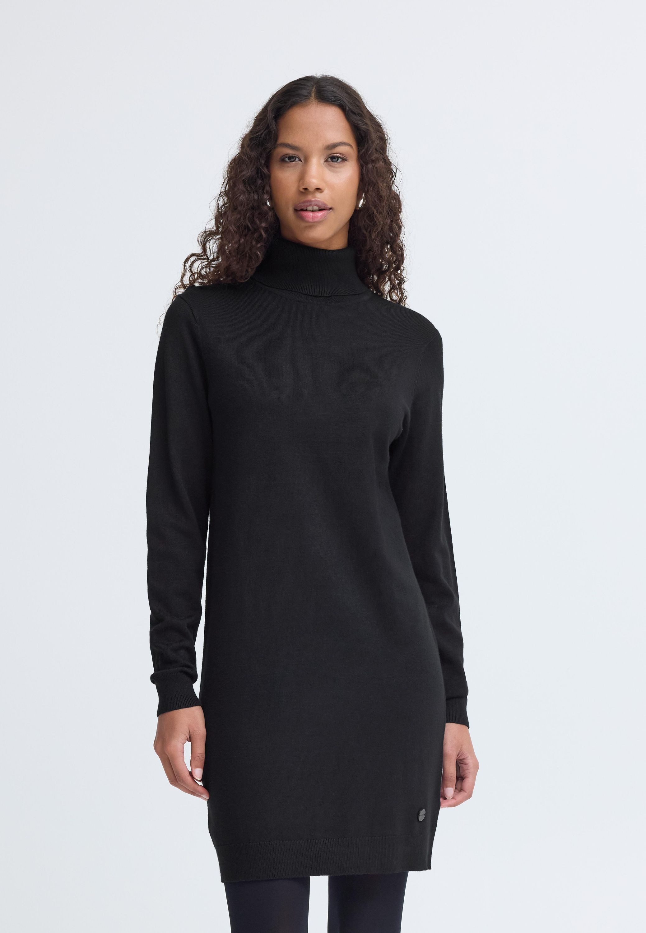 OXMO Strickkleid OXAida Schickes Strickkleid mit Rollkragen