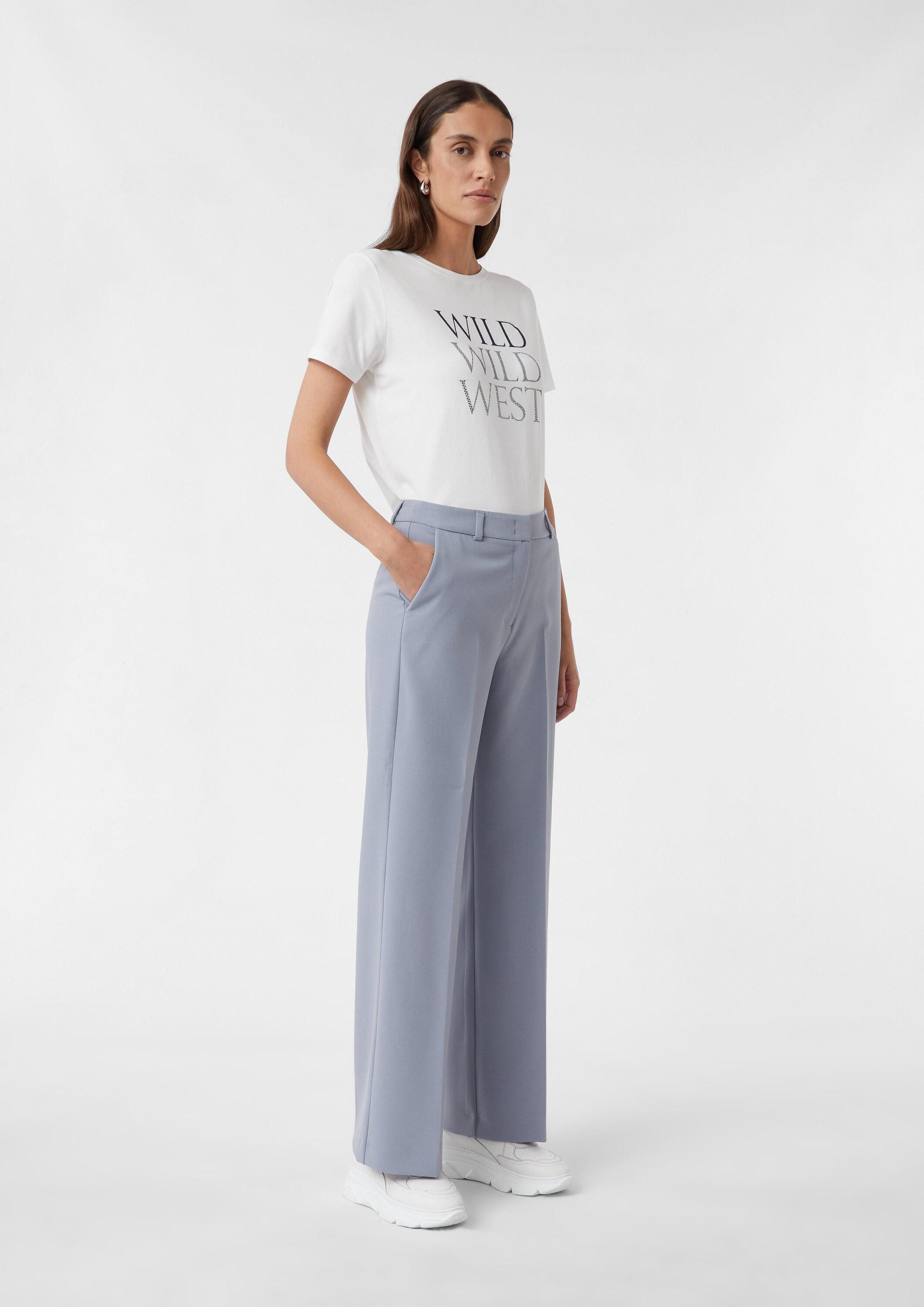 comma Chinos Hose Wide Leg-Hose mit Bügelfalten