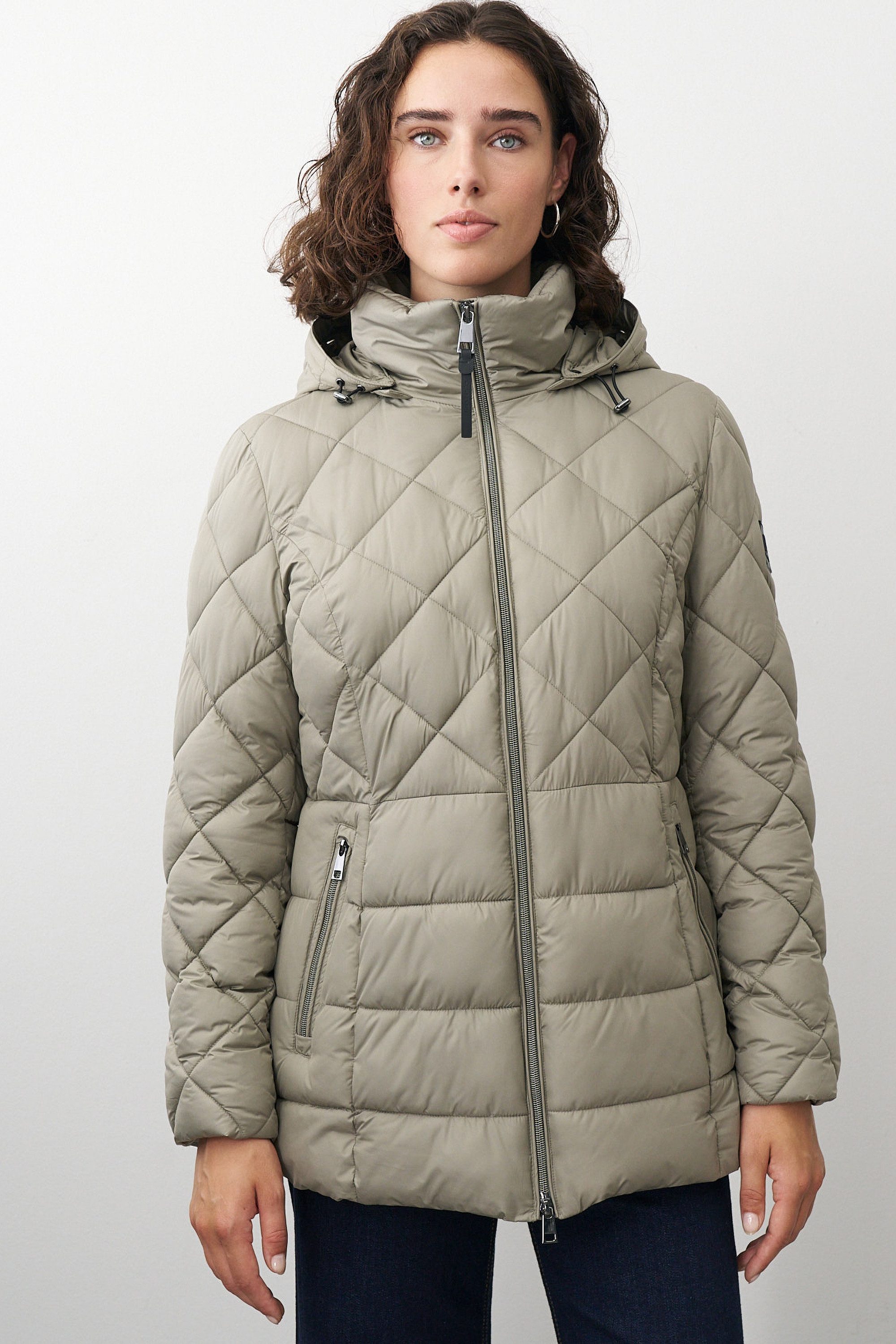 Barbara Lebek Steppjacke warme Steppjacke oder Damenjacke mit abnehmbarer Kapuze
