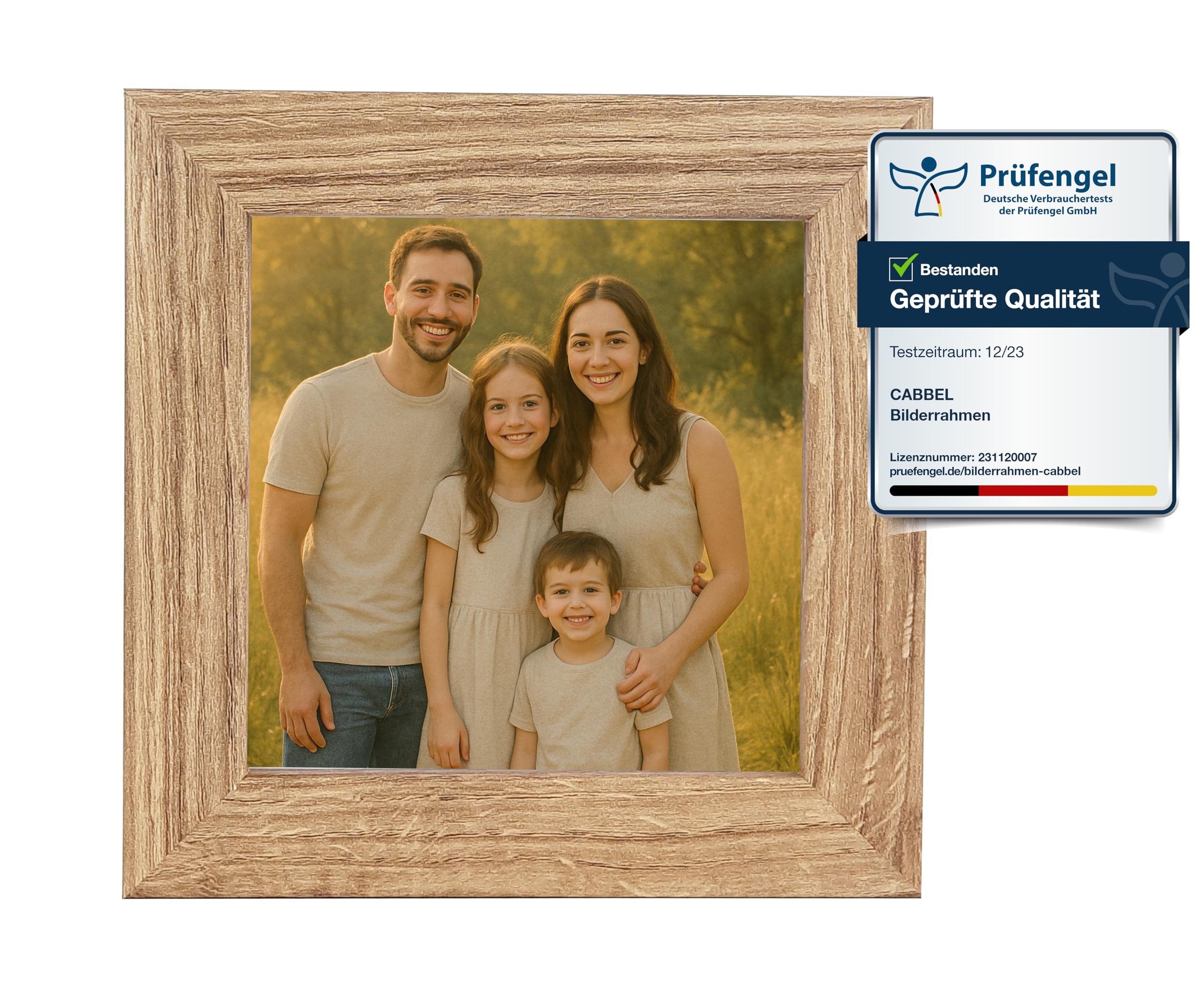 CABBEL Bilderrahmen MDF Holzrahmen Fotorahmen modern Collagen Foto Poster Galerie Wanddeko, für 1 Bilder (1 St), 10x10 cm Eiche Wohnzimmer elegant Schmal Fotogalerie Schlafzimmer