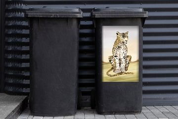 MuchoWow Wandsticker Tiere - Dschungel - Leopard (1 St), Mülleimer-aufkleber, Mülltonne, Sticker, Container, Abfalbehälter