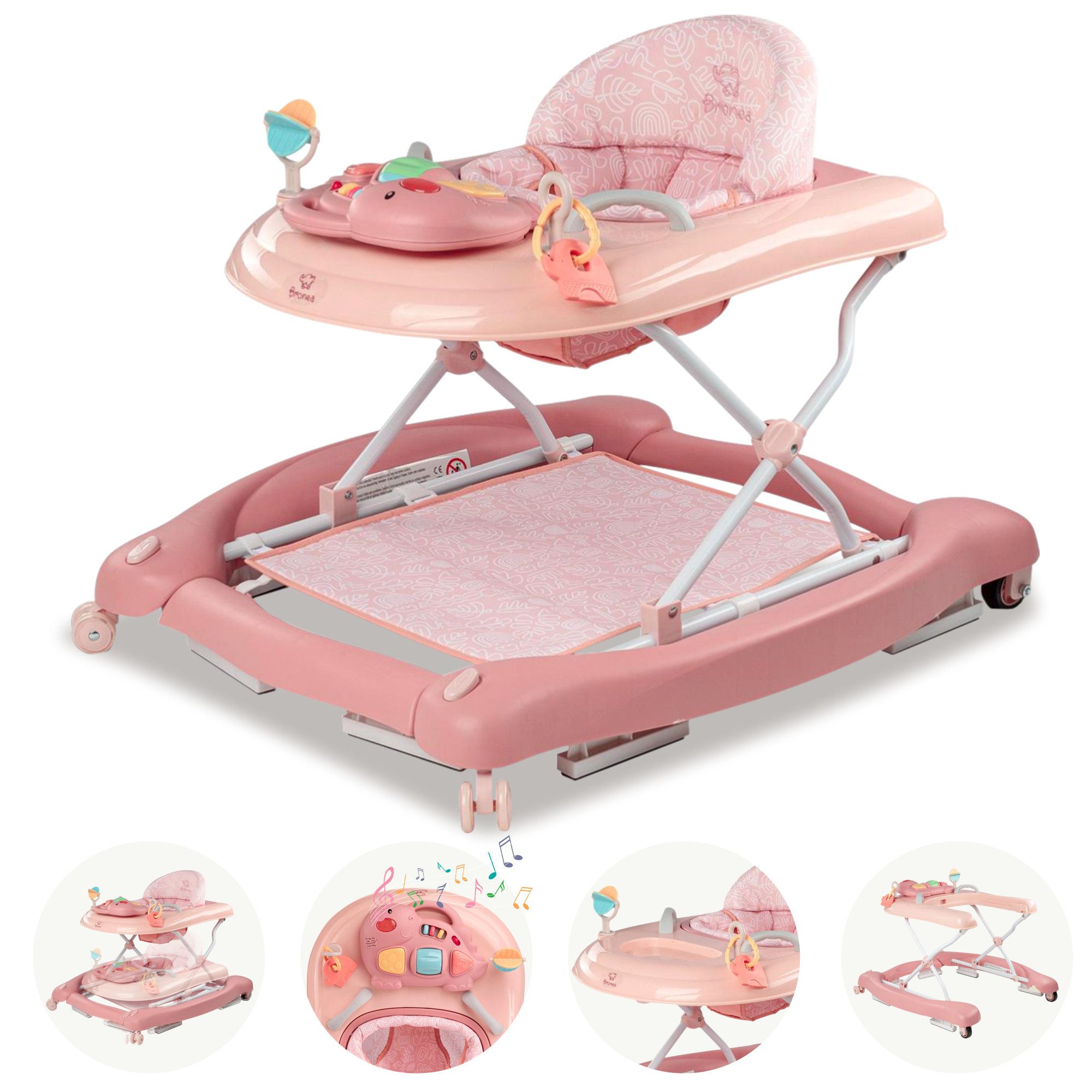 Lauflernhilfe Happy Life 5-in-1 Babywalker Gehfrei Lauflernwagen Schaukel Wippe