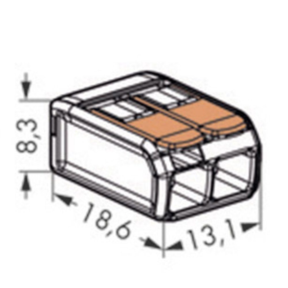 221-412-100 WAGO starr: mm² 0.2 WAGO 221 Verbindungsklemme Verbindungsklemme flexibel: 0.14-4