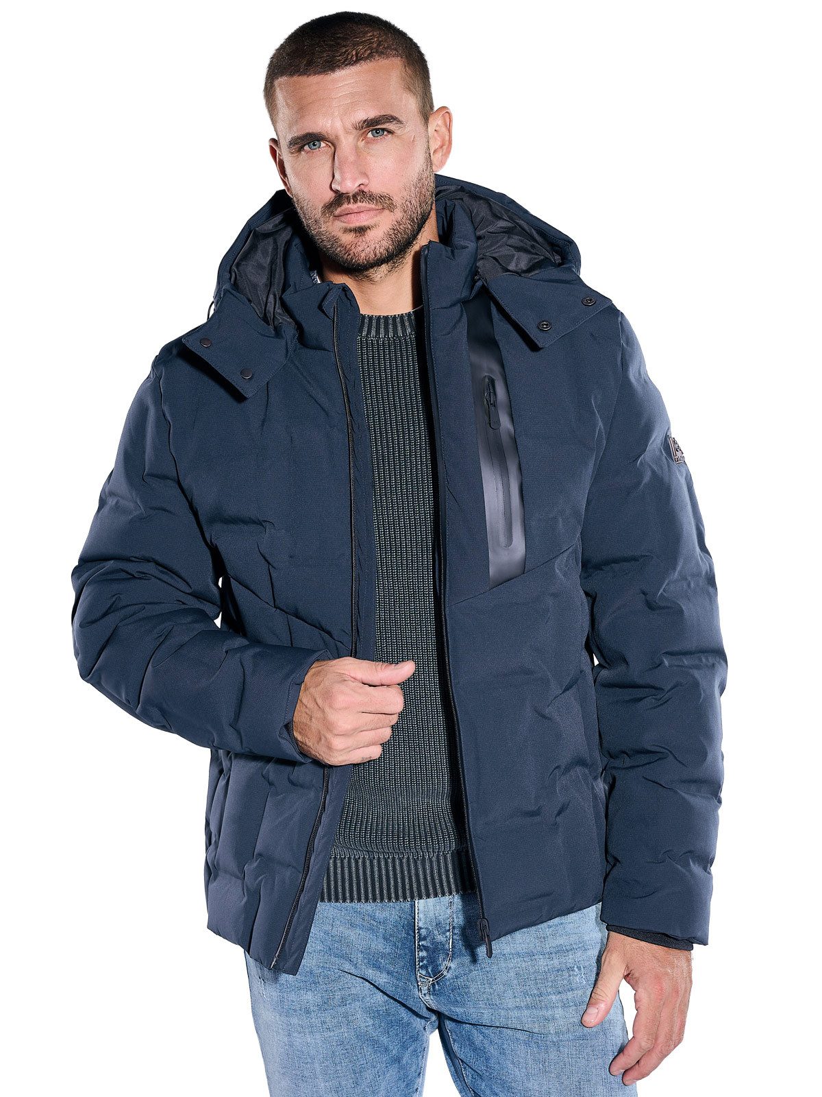 emilio adani Kurzjacke Herren Wasserabweisende Steppjacke, Saphirblau
