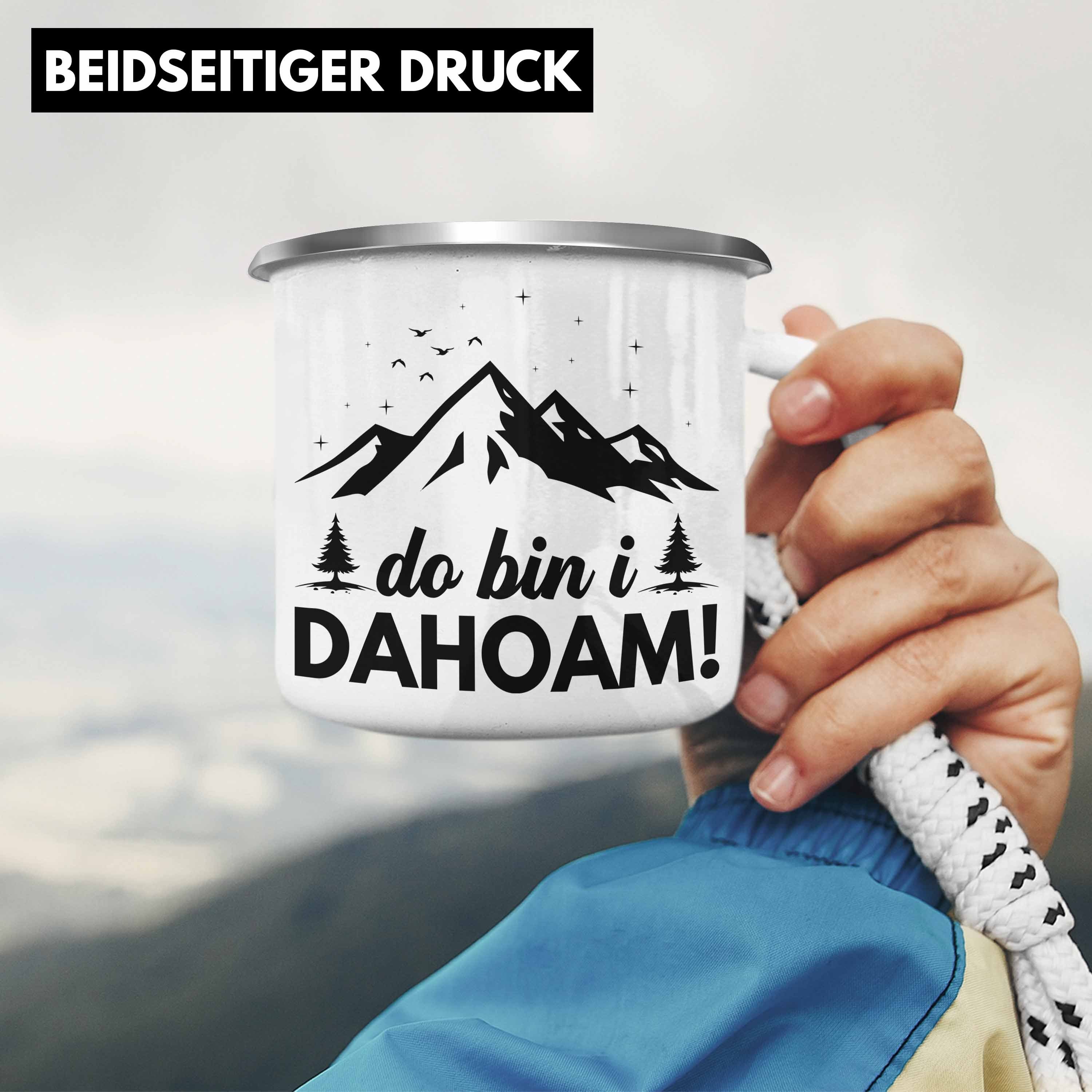 Trendation Berge Tasse Silber - Trendation Geschenk Dahoim Wanderer Thermotasse Bin Wandern Geschenk Geschenkidee Do I Emaille