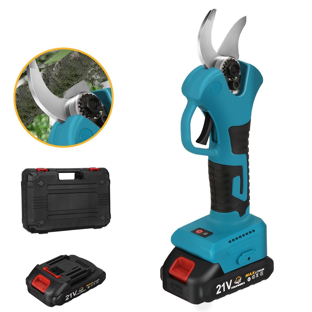 Insma Akku-Astschere, 1300W Elektrisch Gartenschere Rebschere günstig online kaufen