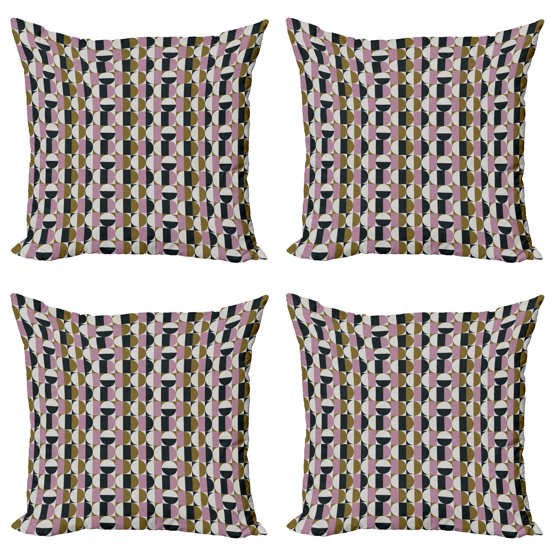 Kissenbezüge Modern Accent Doppelseitiger Digitaldruck, Abakuhaus (4 Stück), Retro Bauhaus geometrisches Muster