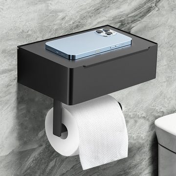 CALIYO Toilettenpapierhalter Toilettenpapierhalter ohne Bohren, Klopapierhalter mit Feuchttücherbox, Aus hochwertigem SUS 304 Edelstahl gefertigt