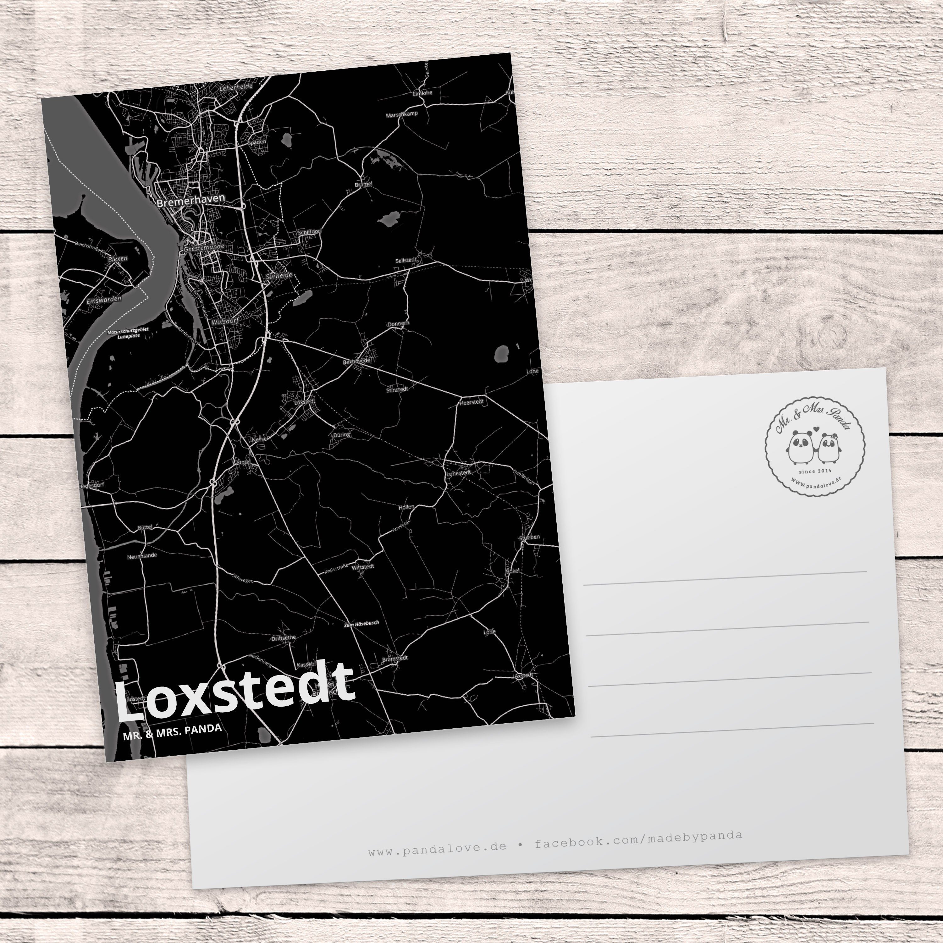 Geschenkkarte, Städt & Panda Postkarte - Mr. Loxstedt Mrs. Ansichtskarte, Stadt, Dorf, Geschenk,