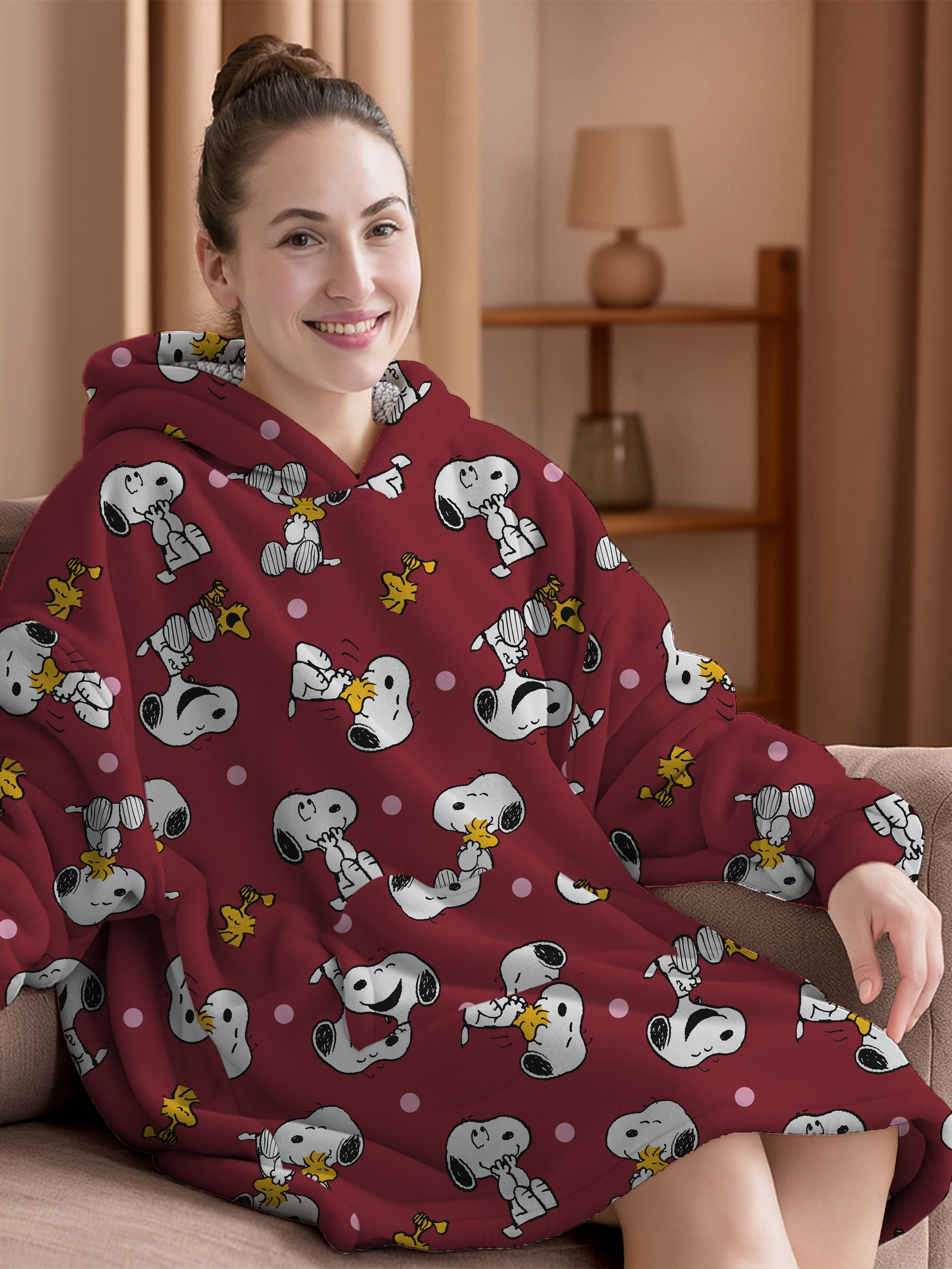 United Labels® Kapuzenpullover The Peanuts Snoopy Oversize Cozy Hoodie Übergroße Kuschelpullover