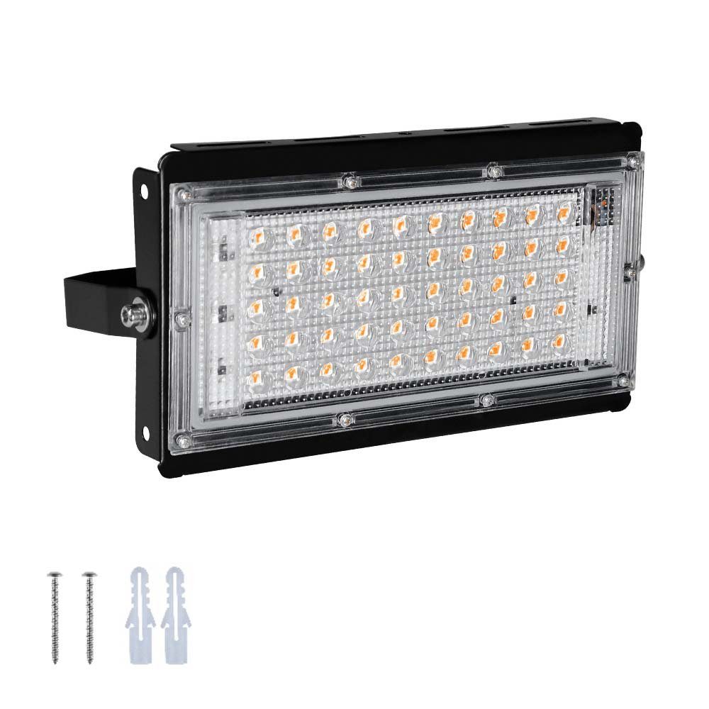 Rosnek LED Flutlichtstrahler Scheinwerfer, für Fluter Warmweiß, Hof Kaltweiß, Leuchte 50W Garten, IP65 100W LED Wasserdicht 50W, Weiß Warmes Superhelle