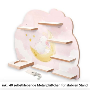 Kreative Feder Wandregal MUSIKBOX-REGAL Dreaming Bunny, für TONIE-BOX und TONIES inkl. 40 Metallplättchen