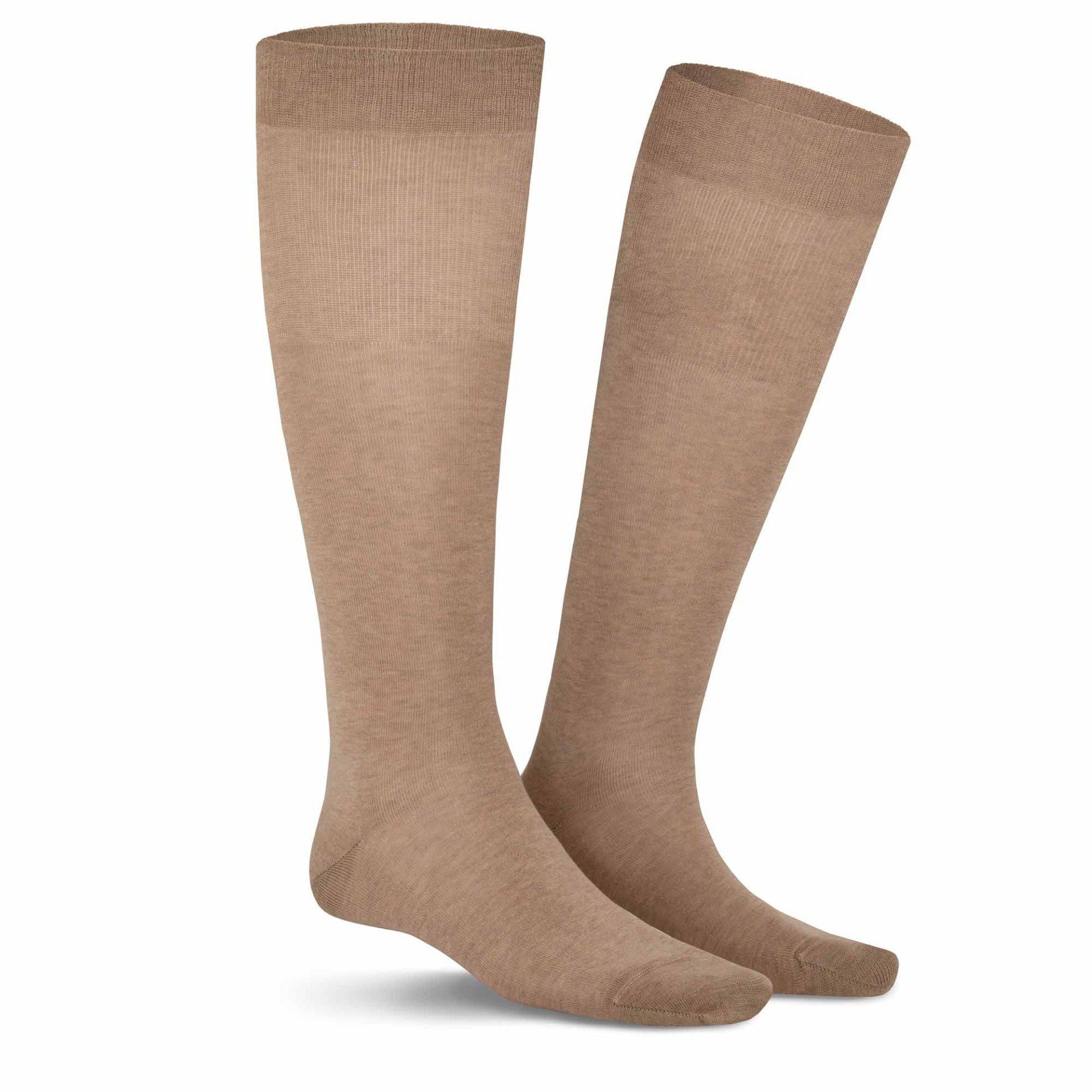 KUNERT Kniestrümpfe CLARK (1-Paar) Herren Baumwoll-Kniestrümpfe mit perfekter Passform Beige-mel. 8320 | Kniestrümpfe