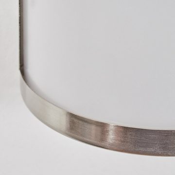 hofstein Wandleuchte moderne Wandlampe aus Metall/Kunststofff in Nickel-matt/Weiß, LED fest integriert, 3000 Kelvin, mit tollem Lichteffekt an der Wand, 2 x LED 4,5 Watt, 960 Lumen