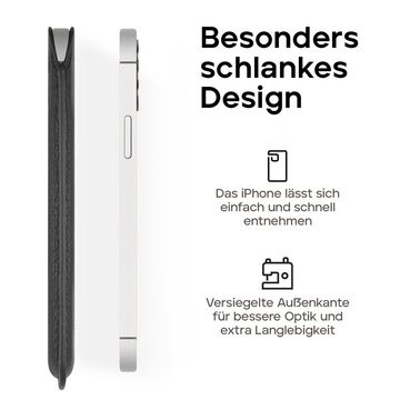 wiiuka Handyhülle sliiv Hülle für iPhone 12 Pro Max, Tasche Handgefertigt - Echt Leder, Premium Case