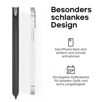 wiiuka Handyhülle sliiv Hülle für iPhone 14 Plus / 14 Pro Max, Tasche Handgefertigt - Echt Leder, Premium Case