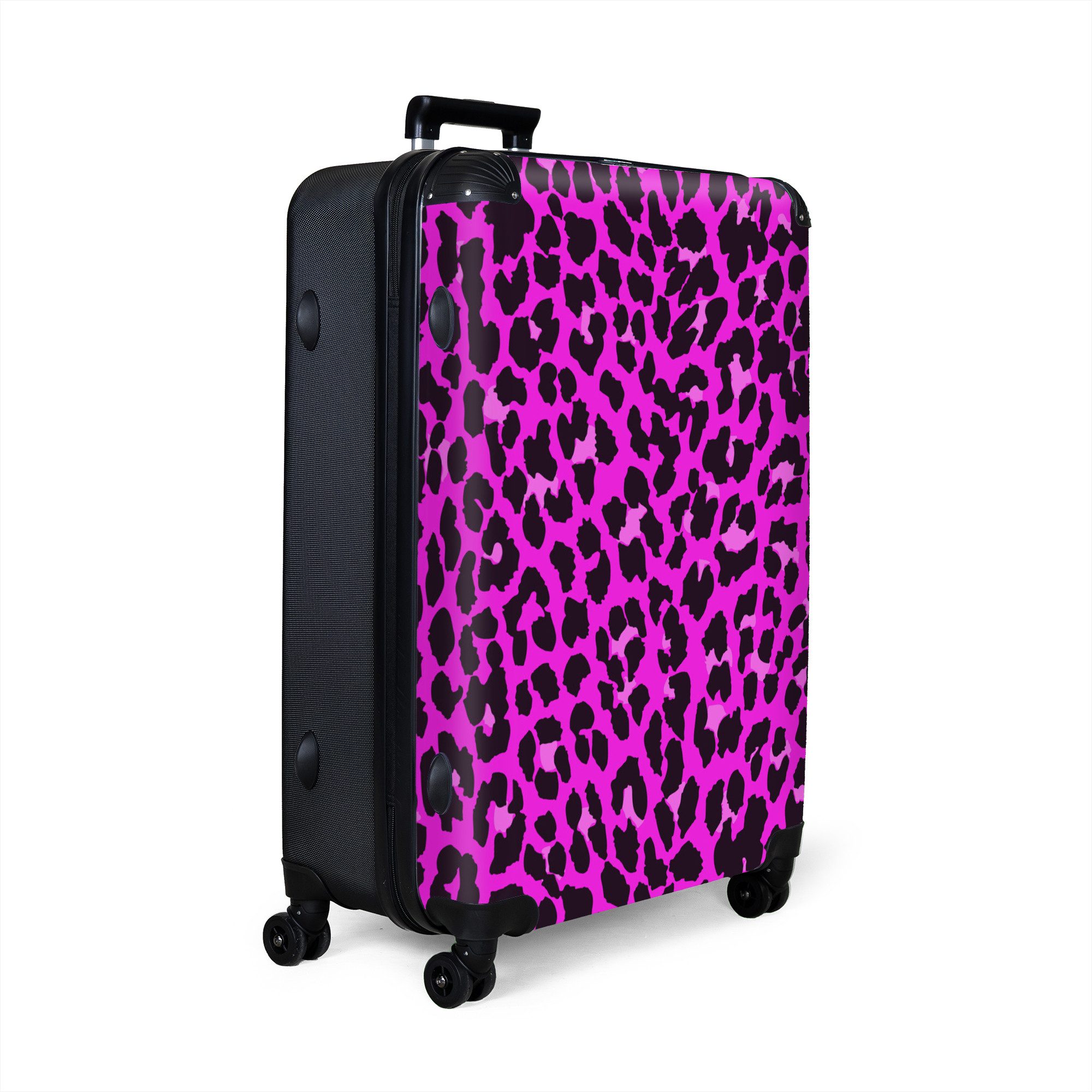 NoBoringSuitcases.com© Hartschalen-Trolley Panther Druck - Rosa günstig online kaufen