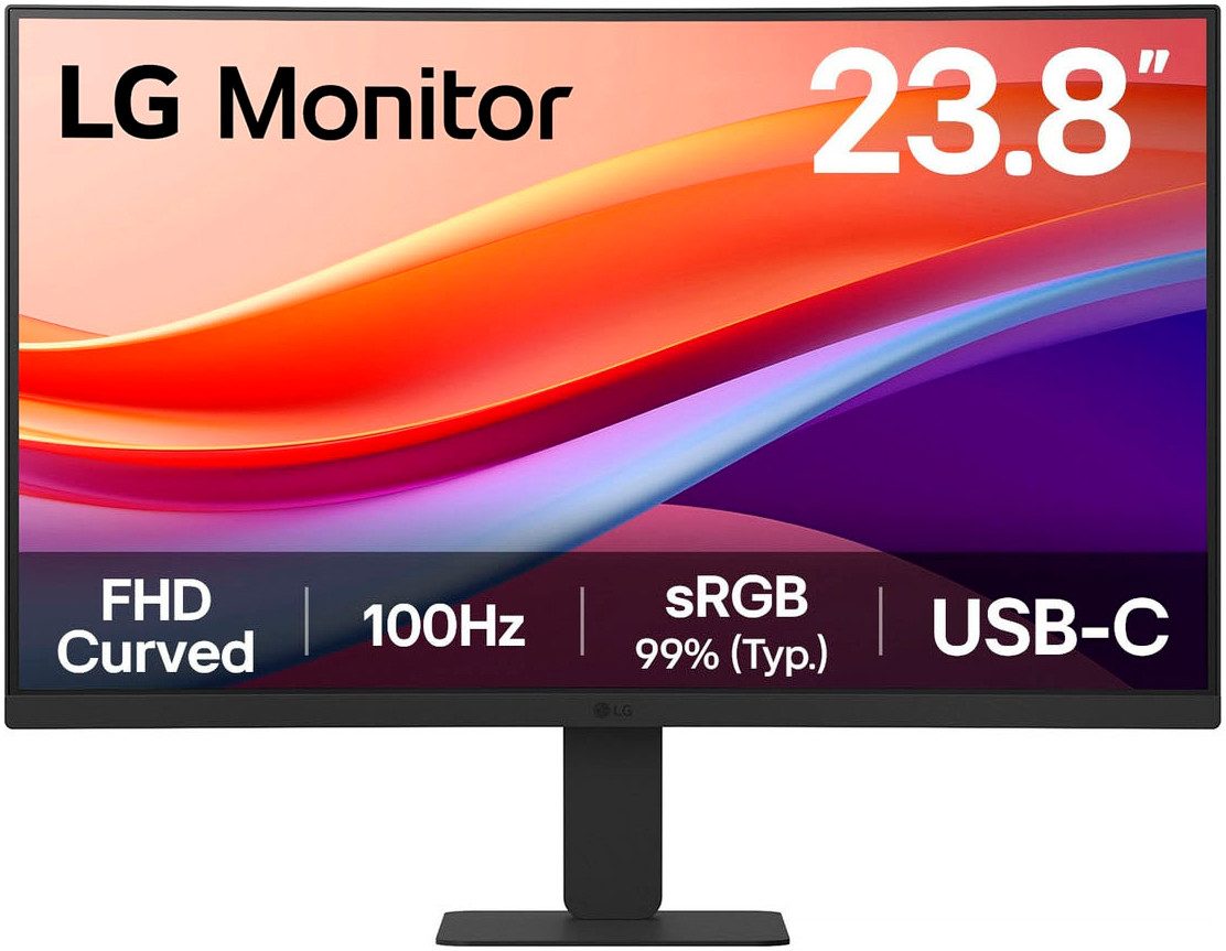 LG 24U421A Curved-LED-Monitor (60 cm/24 ", 1920 x 1080 px, Full HD, 5 ms Reaktionszeit, 100 Hz, VA LED)