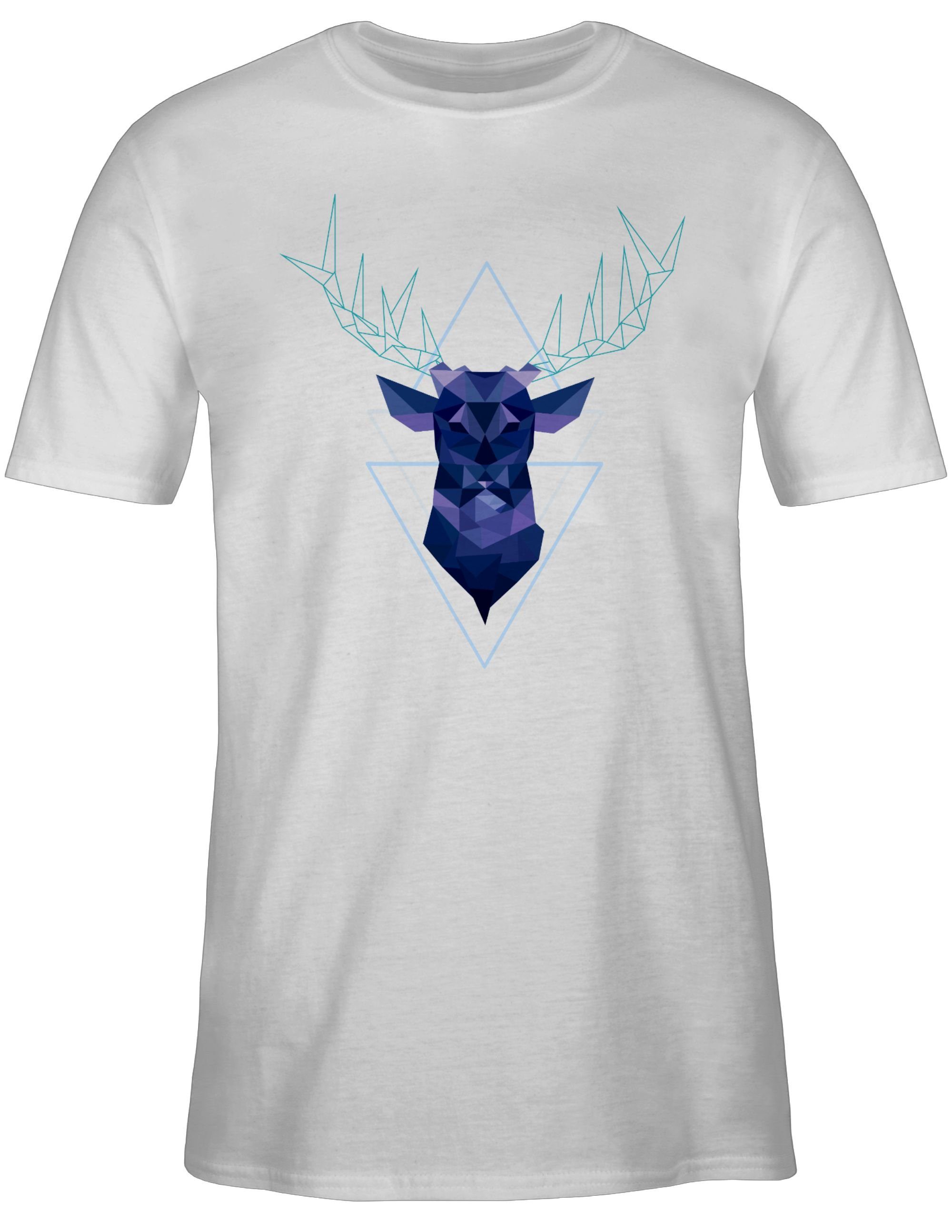 Shirtracer T-Shirt Geometrischer Hirsch - blau günstig online kaufen