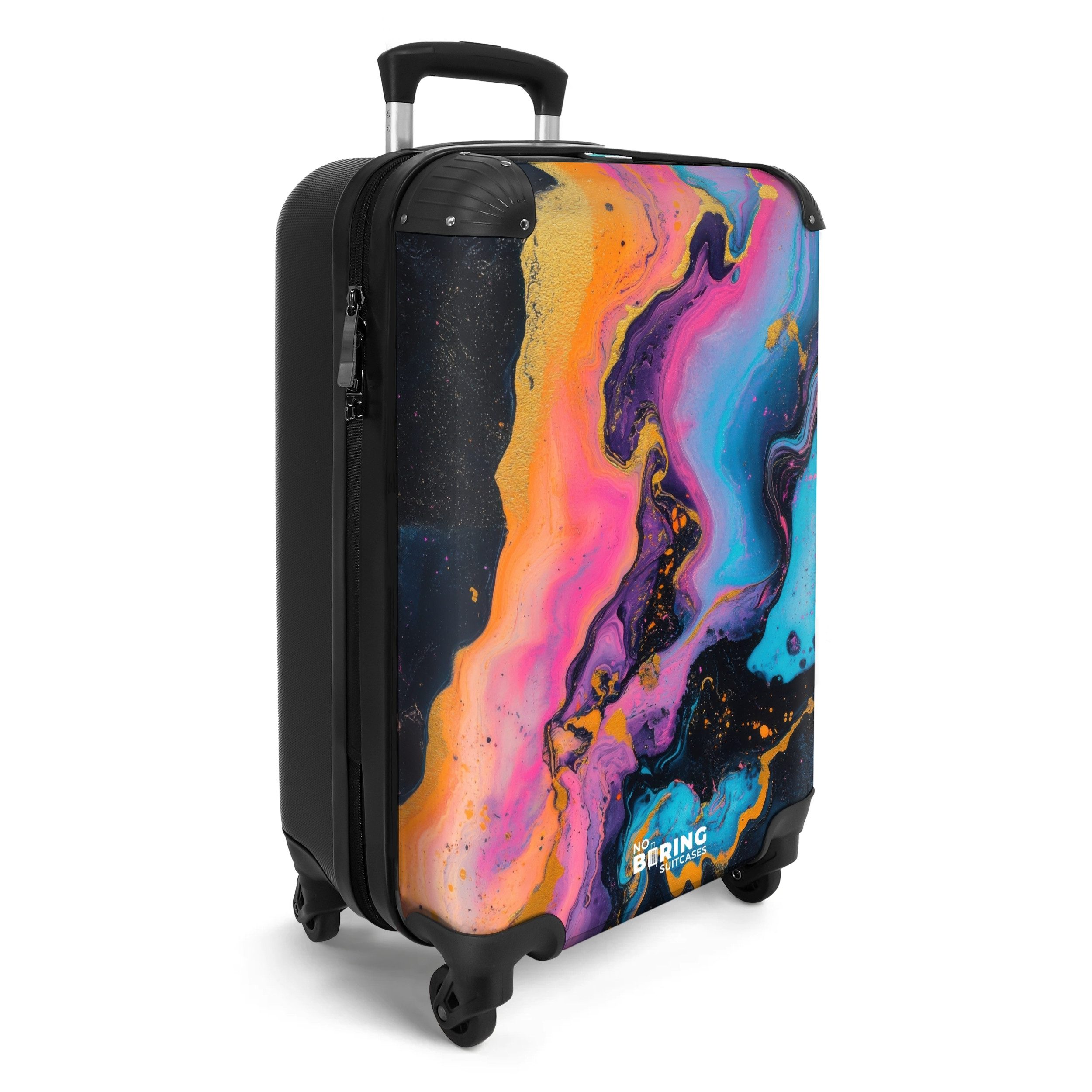 NoBoringSuitcases.com© Hartschalen-Trolley Farbexplosion mit Rosa und günstig online kaufen