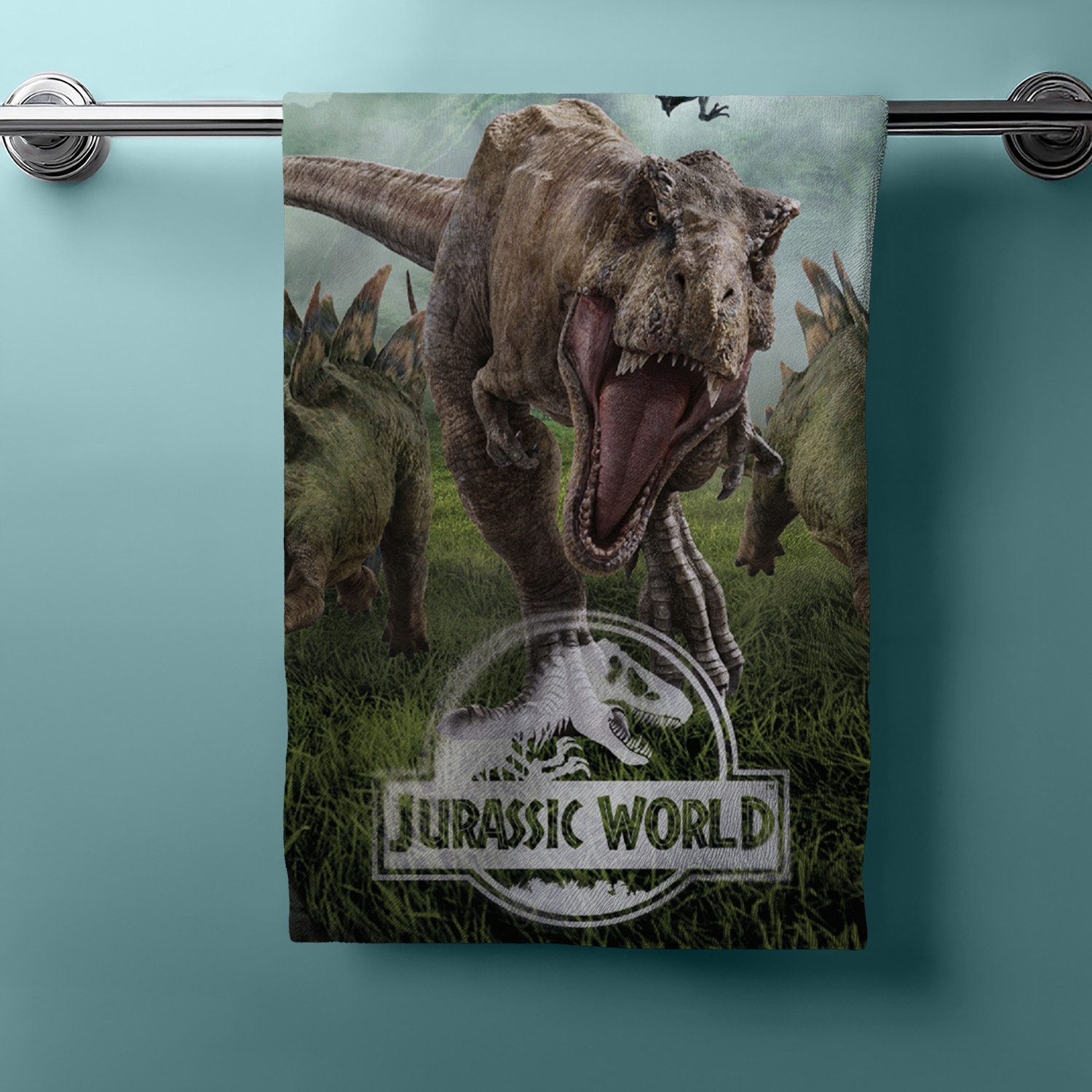 Jerry Fabrics Handtücher Jurassic World Duschtuch Badetuch Handtuch Strandtuch 70 x 140cm, (1 Duschtuch, 1-St)