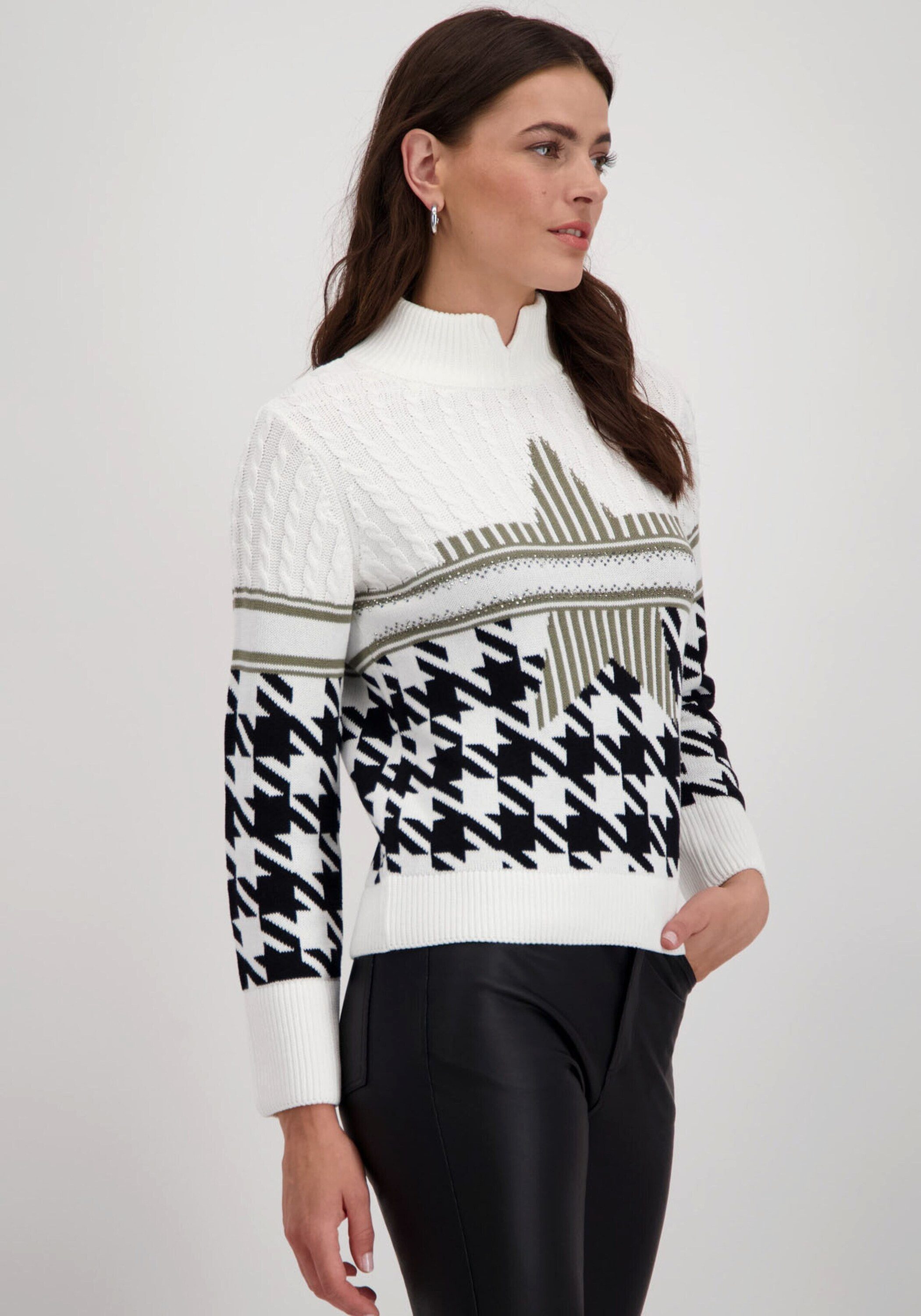 Monari Strickpullover (1-tlg) Lochmuster