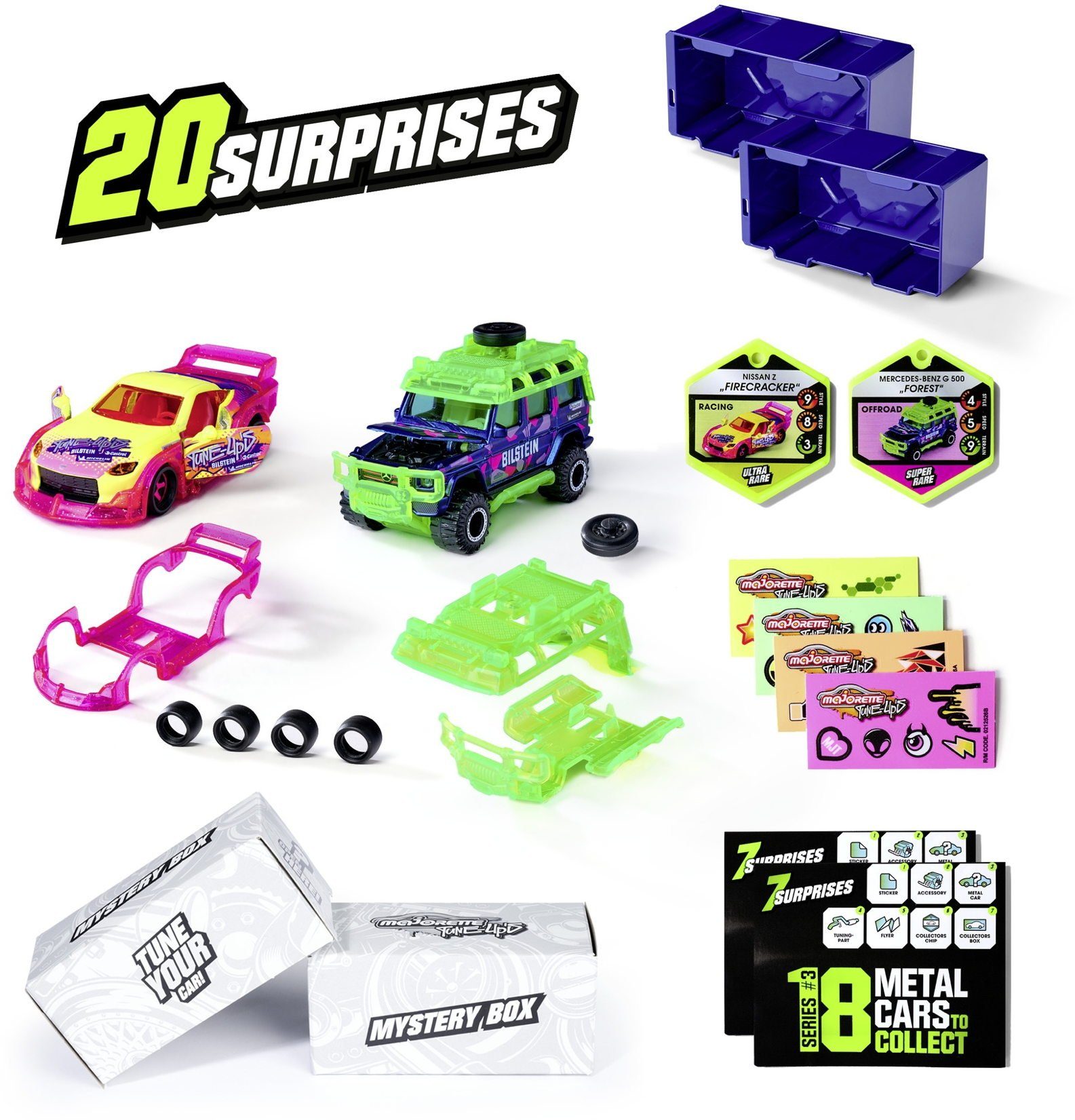20 2 Überraschungen Überaschungsbox Tune 3 majORETTE Up`s 212051019 Autos Spielzeug-Auto