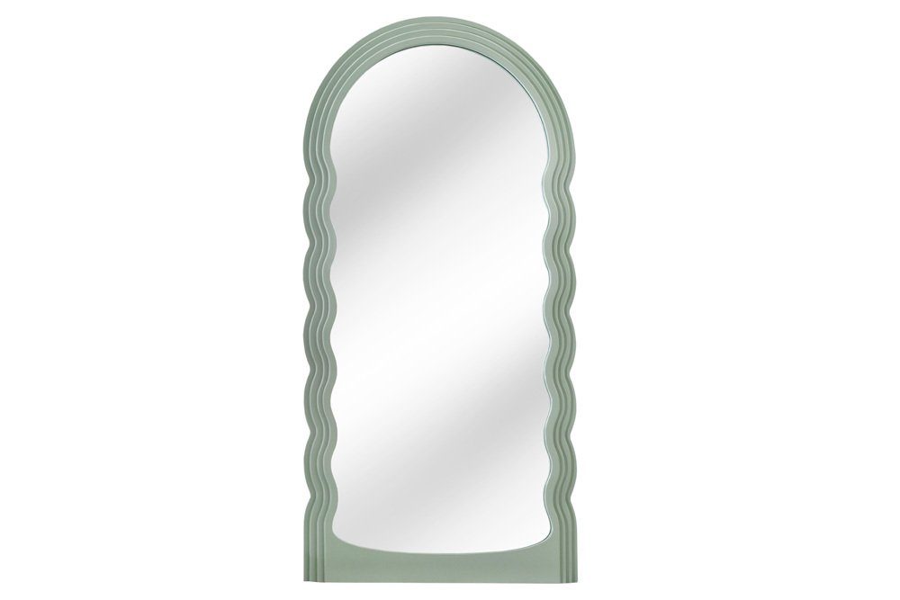 riess-ambiente Wandspiegel WAVE 160cm salbeigrün (Einzelartikel, 1-St), Flur · Kunststoff · Rahmen · Rundbogen · Ganzkörper · Groß · Modern