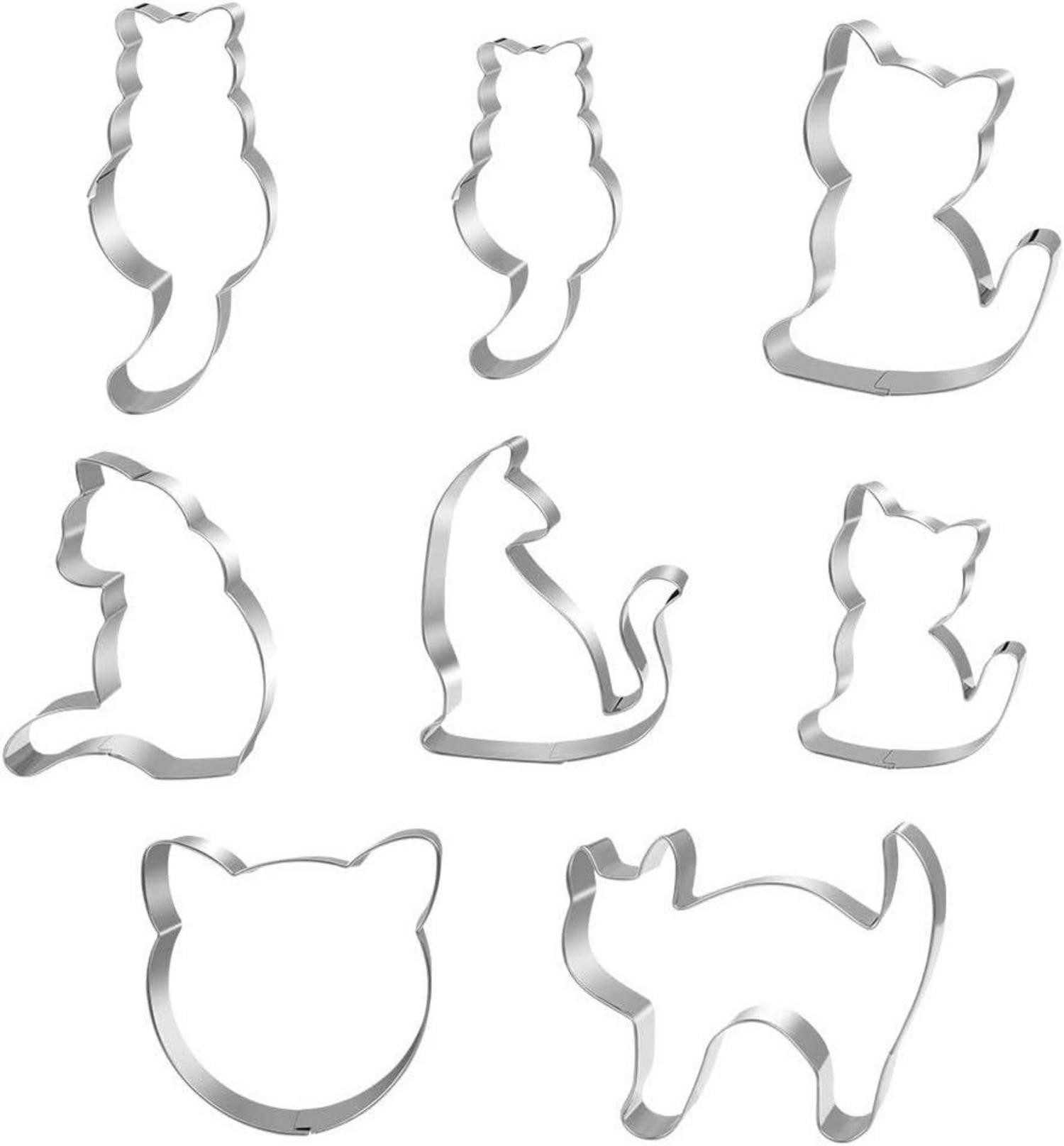 Back-Set Ausstechform Katze Set Edelstahl DIY Tiere Backen Fondant Cookie Keks
